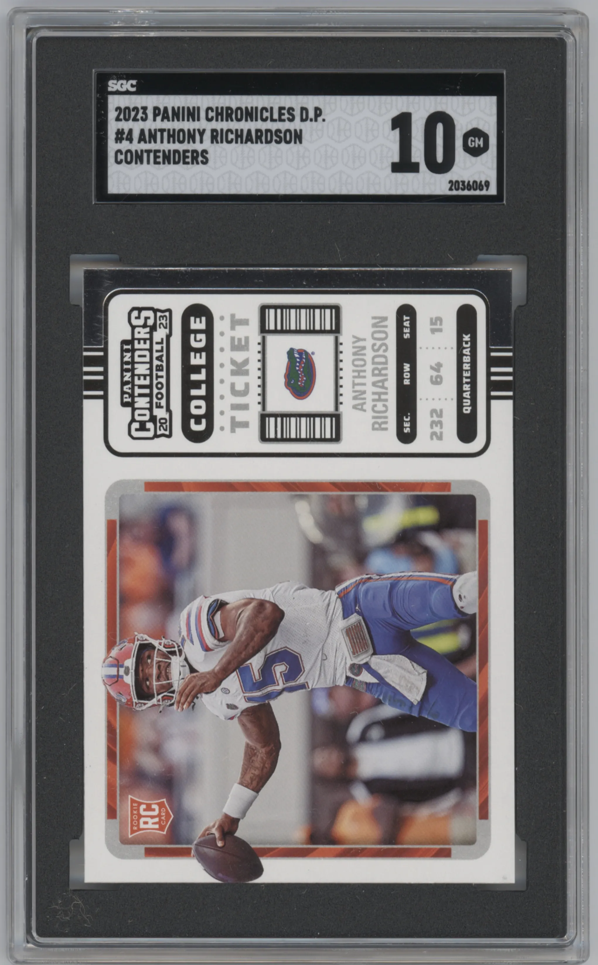 2023 Panini Chronicles Draft Picks Contenders College Tkt. Anthony Richardson SGC 10