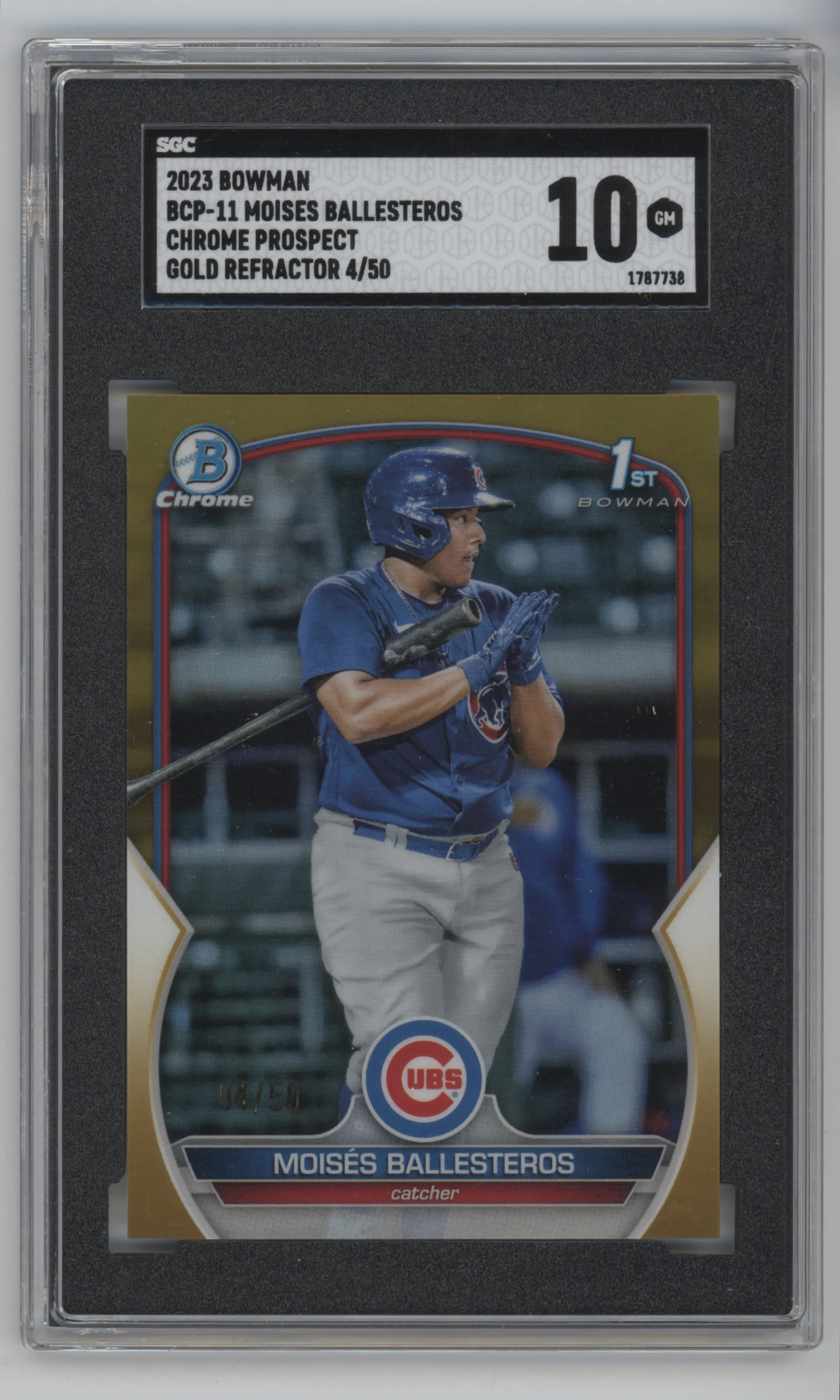 2023 Bowman Chr.Pros. Moises Ballesteros Gold Refractor #BCP-11 SGC 10