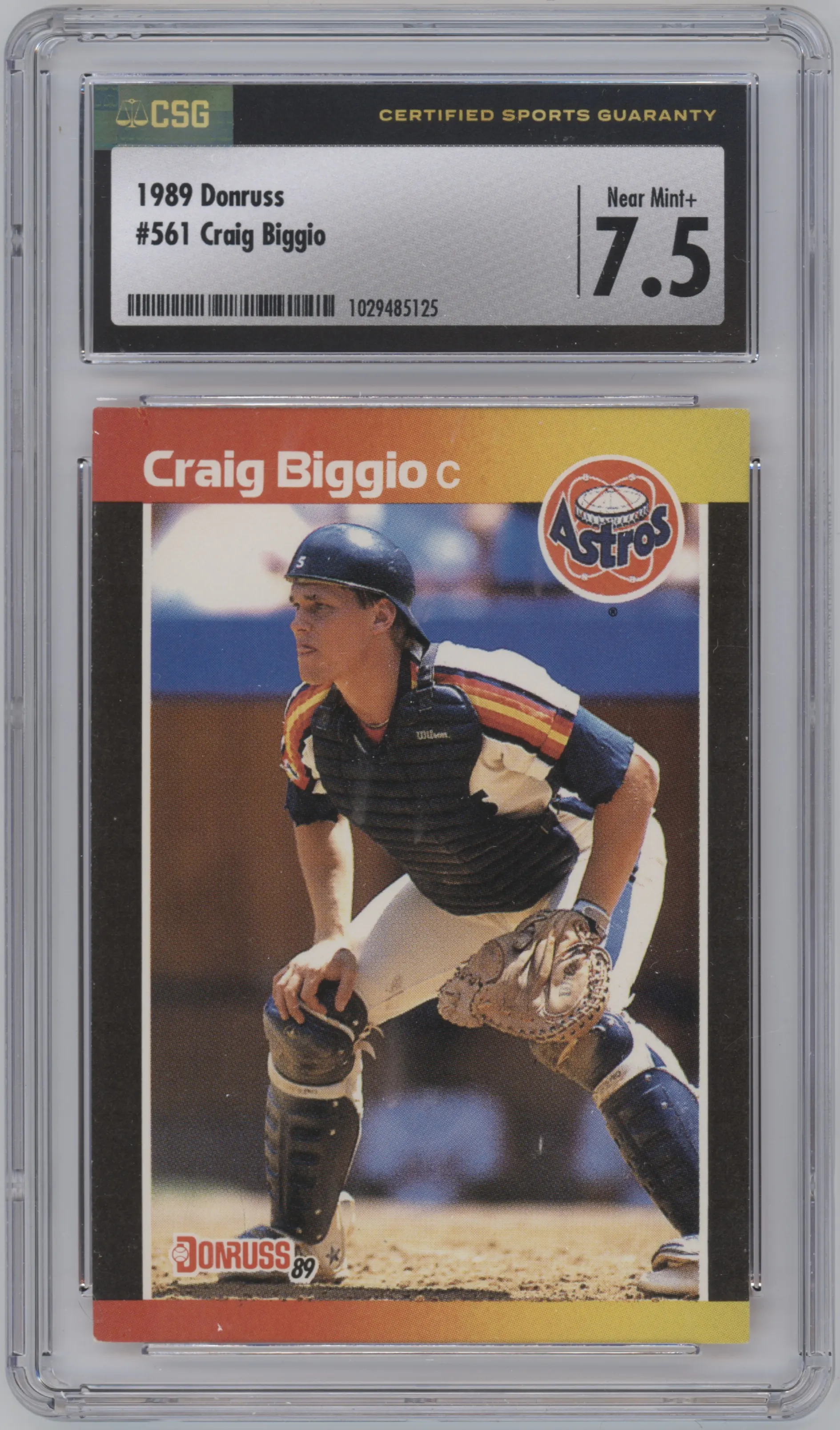 1989 Donruss Craig Biggio CGC 7.5