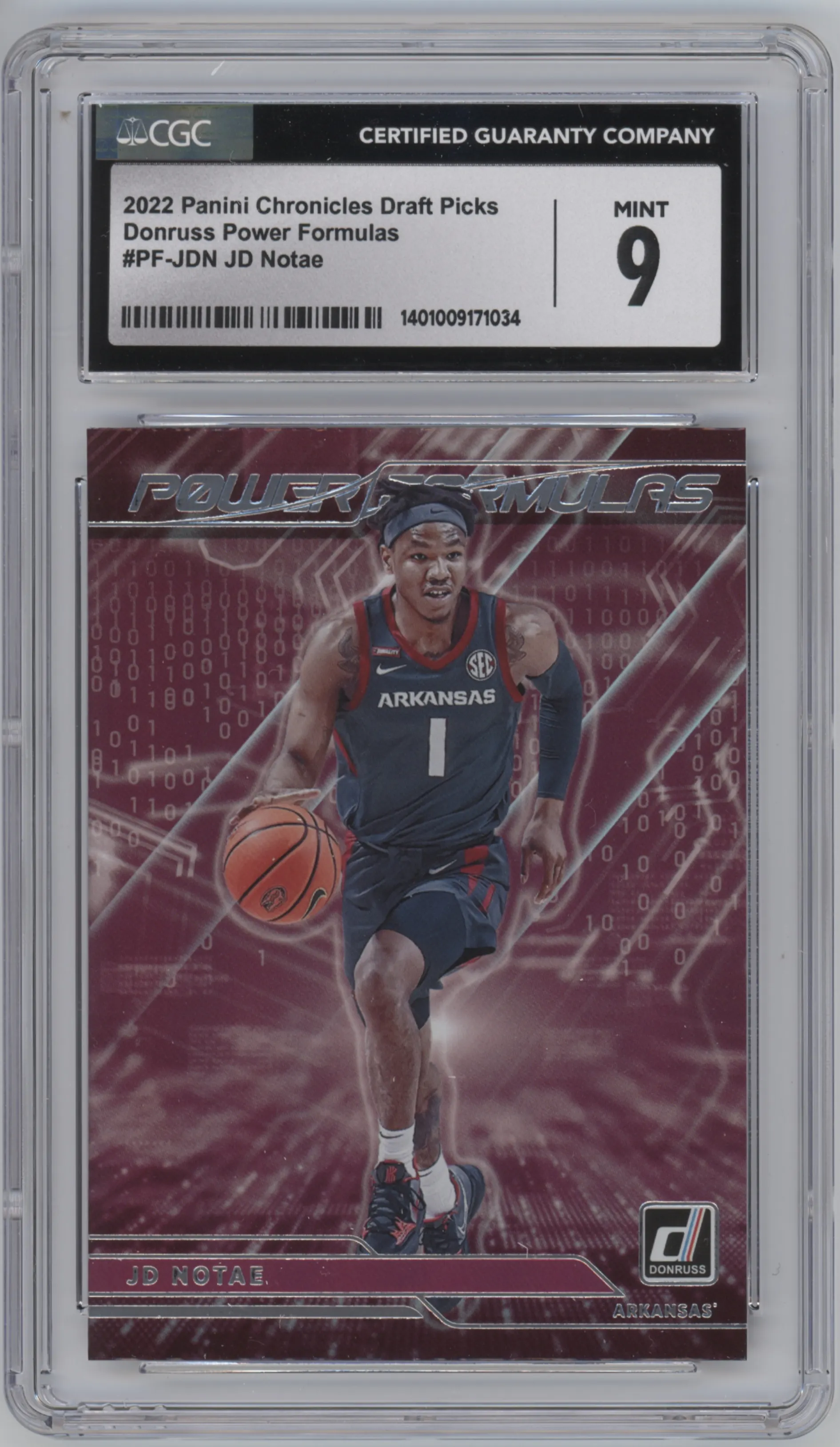 2022 Panini Chronicles Draft Picks Power Formulas JD Notae CGC 9