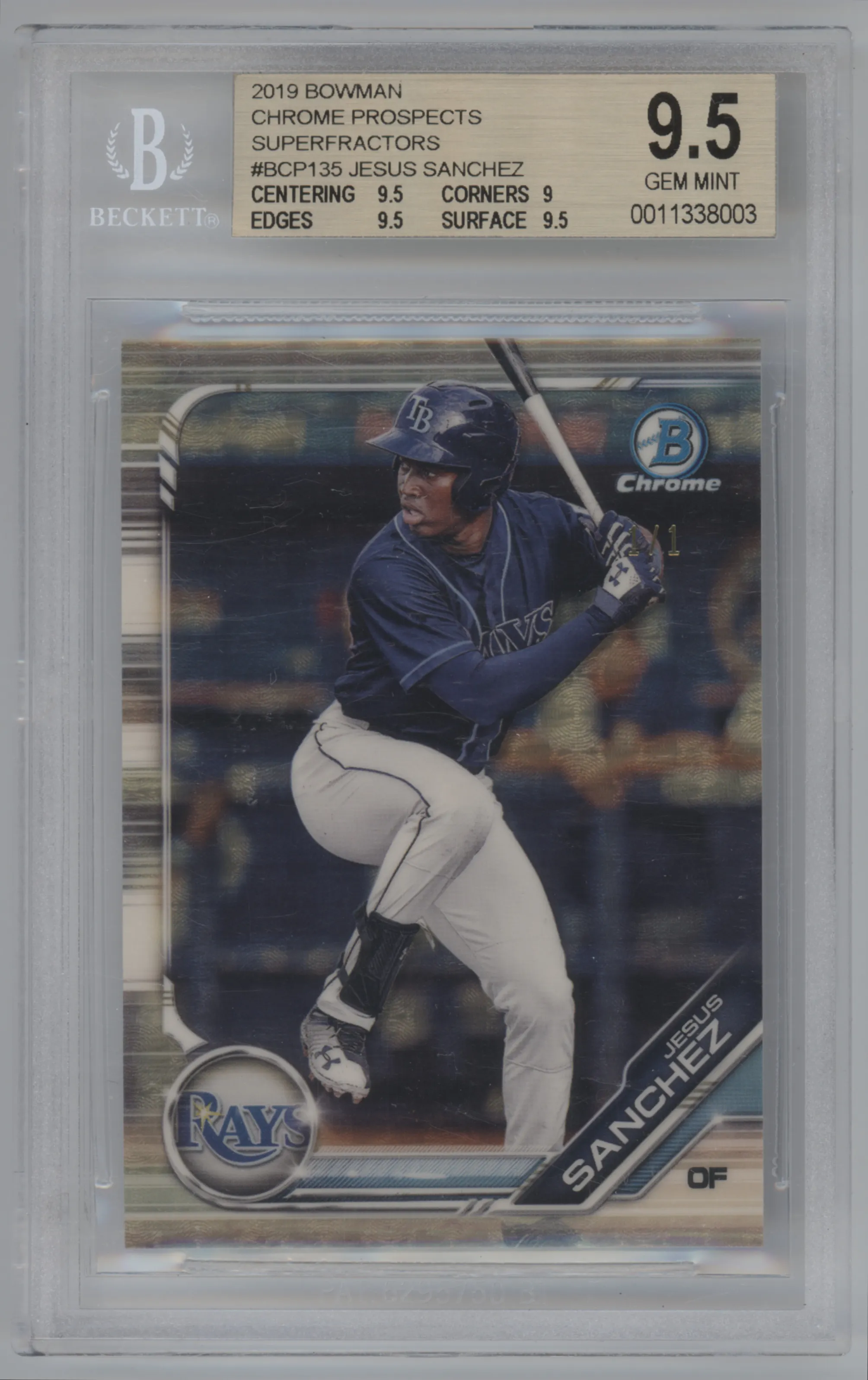 2019 Bowman Chr.Pros. Jesus Sanchez SuperFractor BGS 9.5
