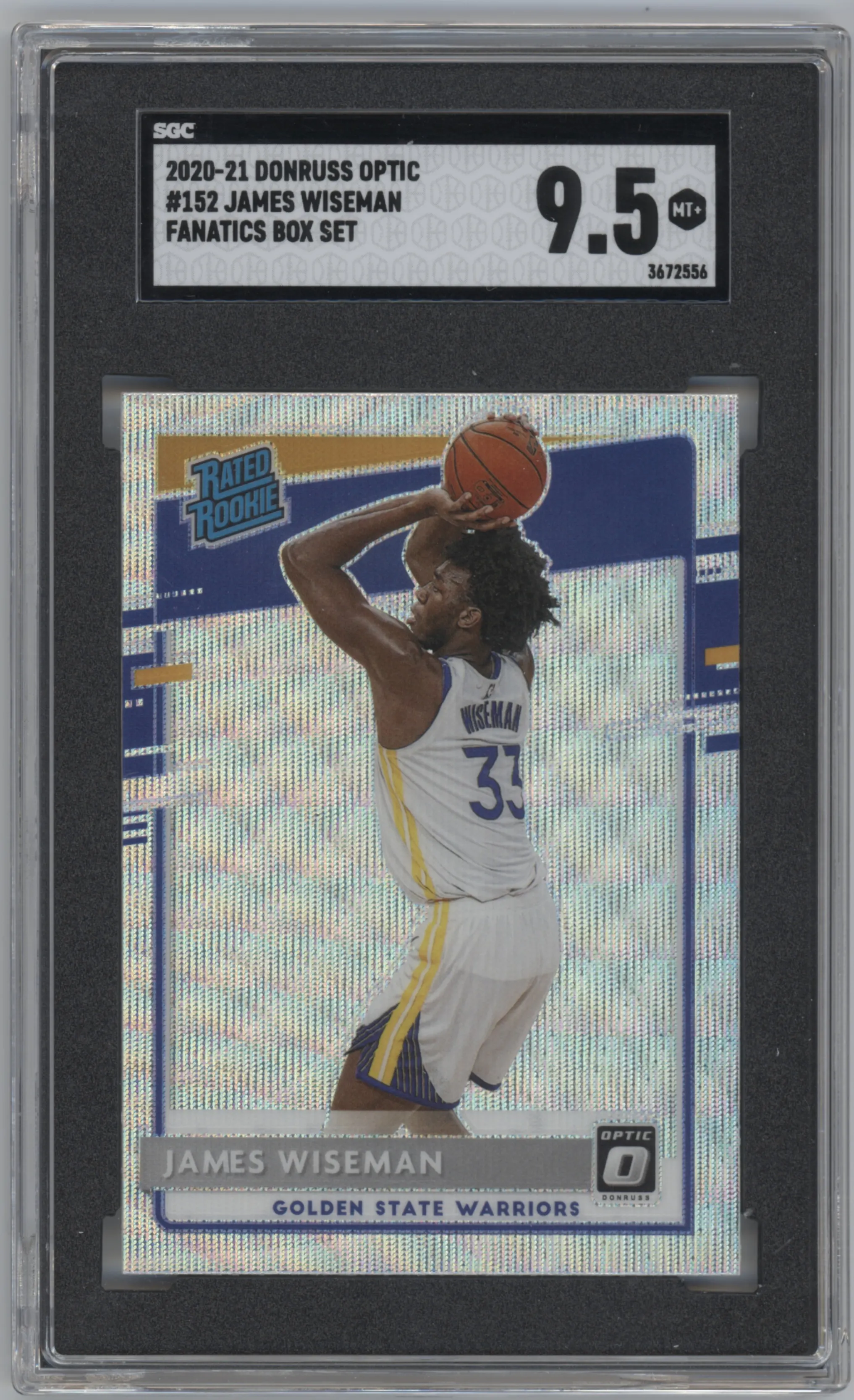 2020 Panini Donruss Optic Rated Rookie James Wiseman Fanatics Box Set SGC 9.5