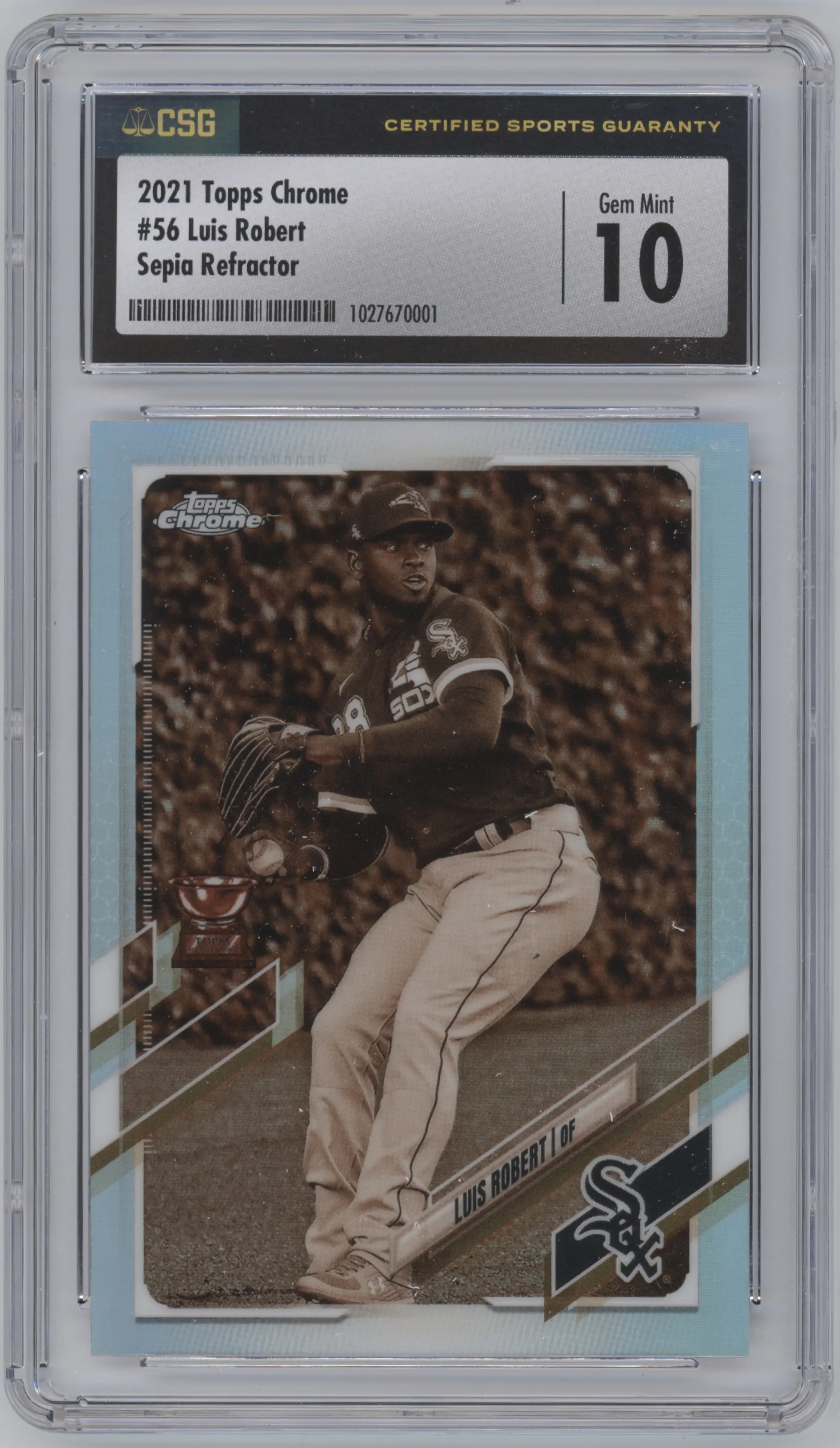 2021 Topps Chrome Luis Robert Sepia Refractor CGC 10