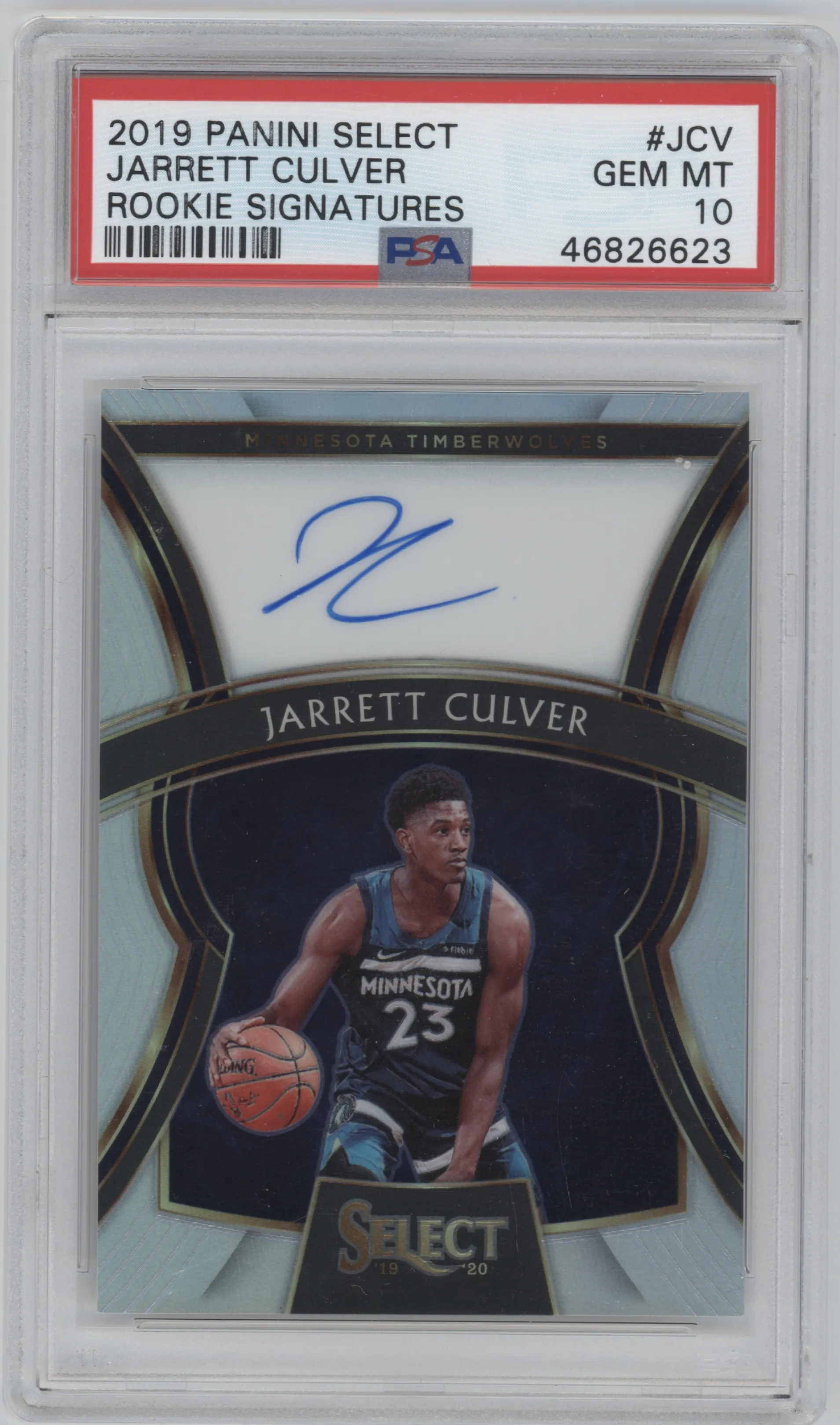 2019 Panini Select Rookie Signatures Jarrett Culver PSA 10