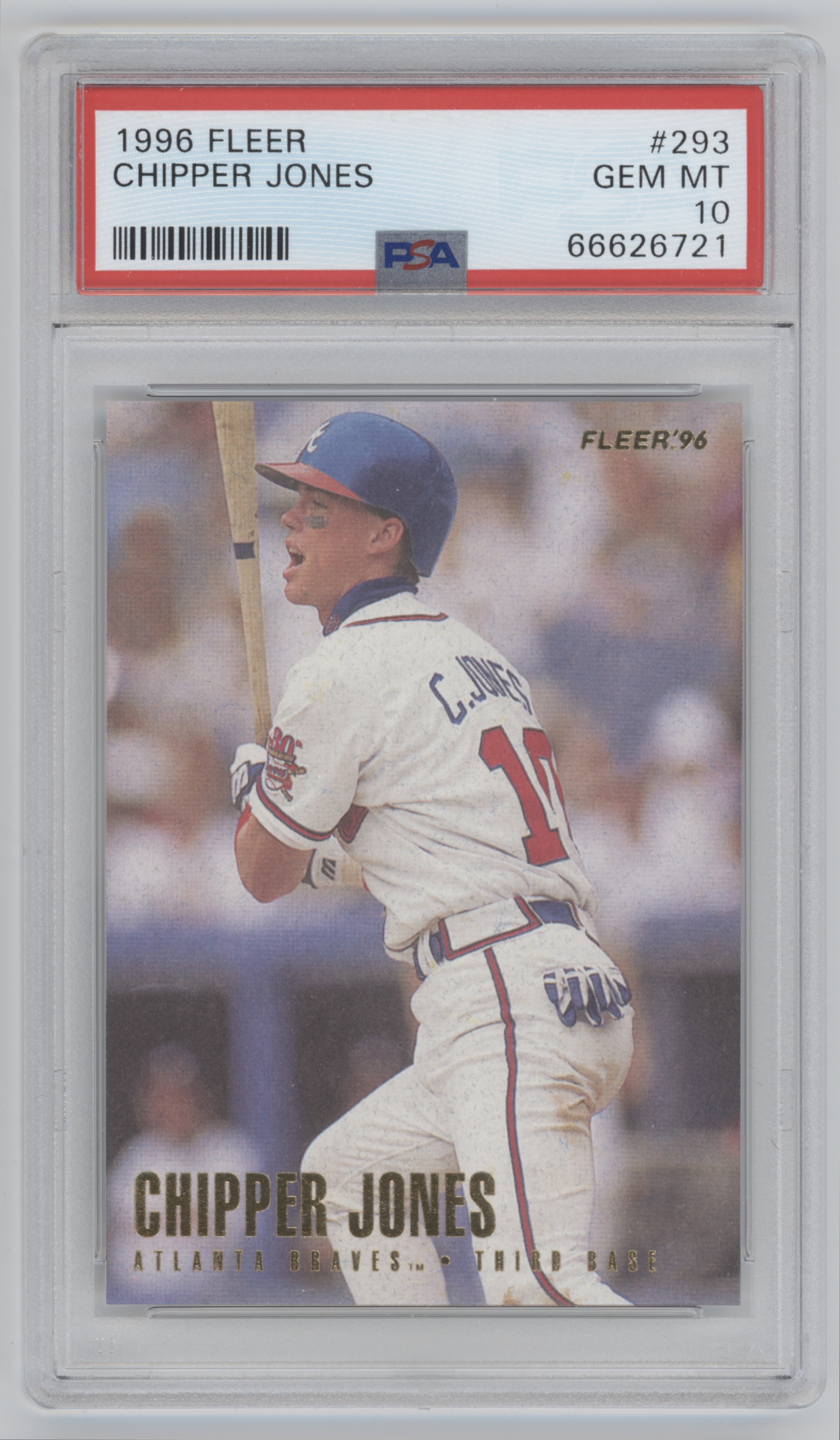 1998 Chipper Jones Fleer Baseball Card PSA 8