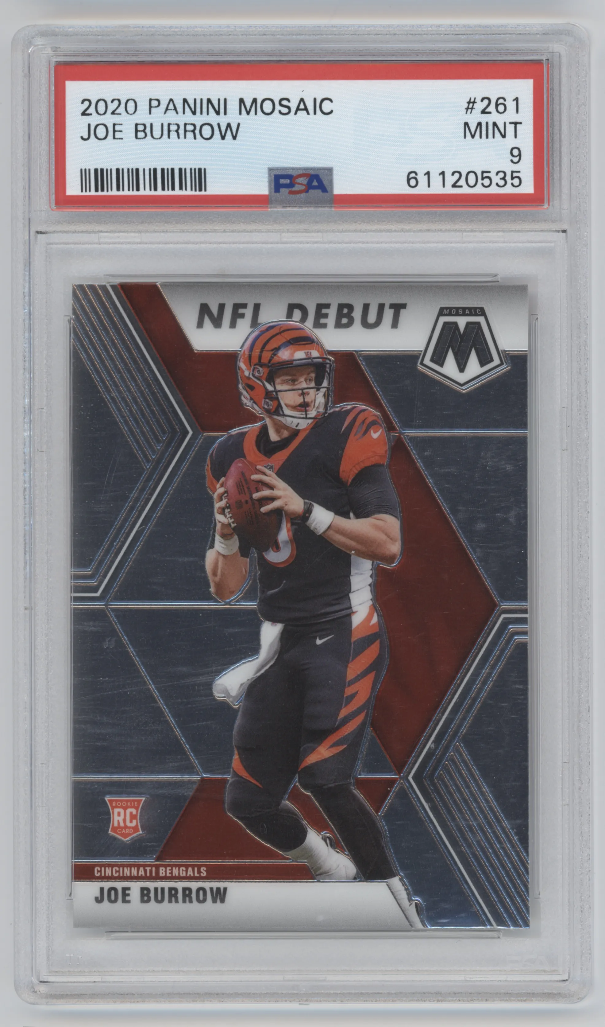 2020 Panini Mosaic Joe Burrow PSA 9