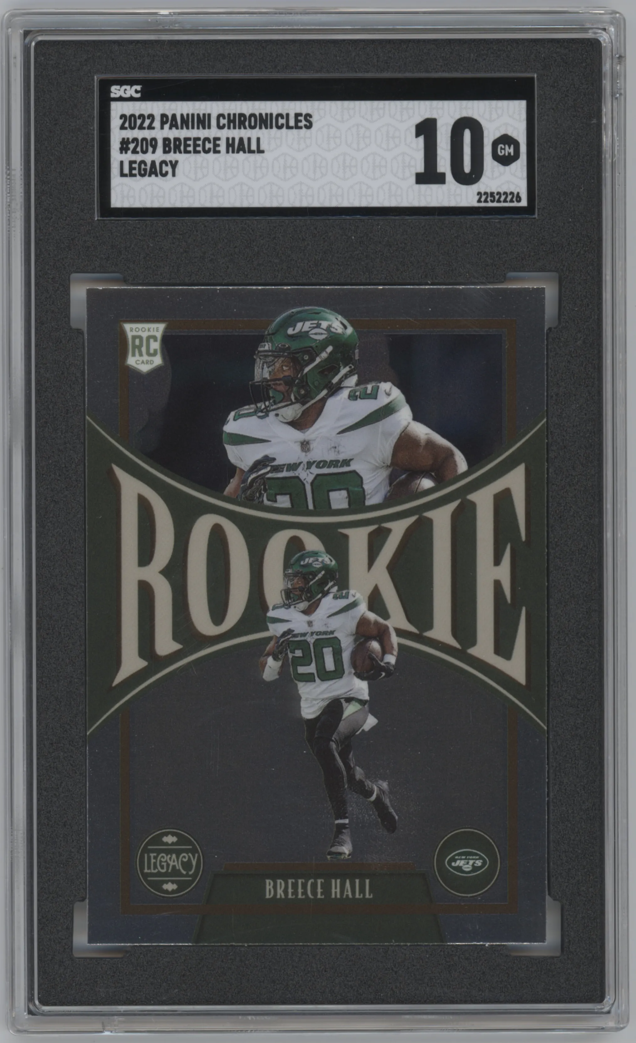 2022 Panini Chronicles Legacy Update Rke. Breece Hall SGC 10