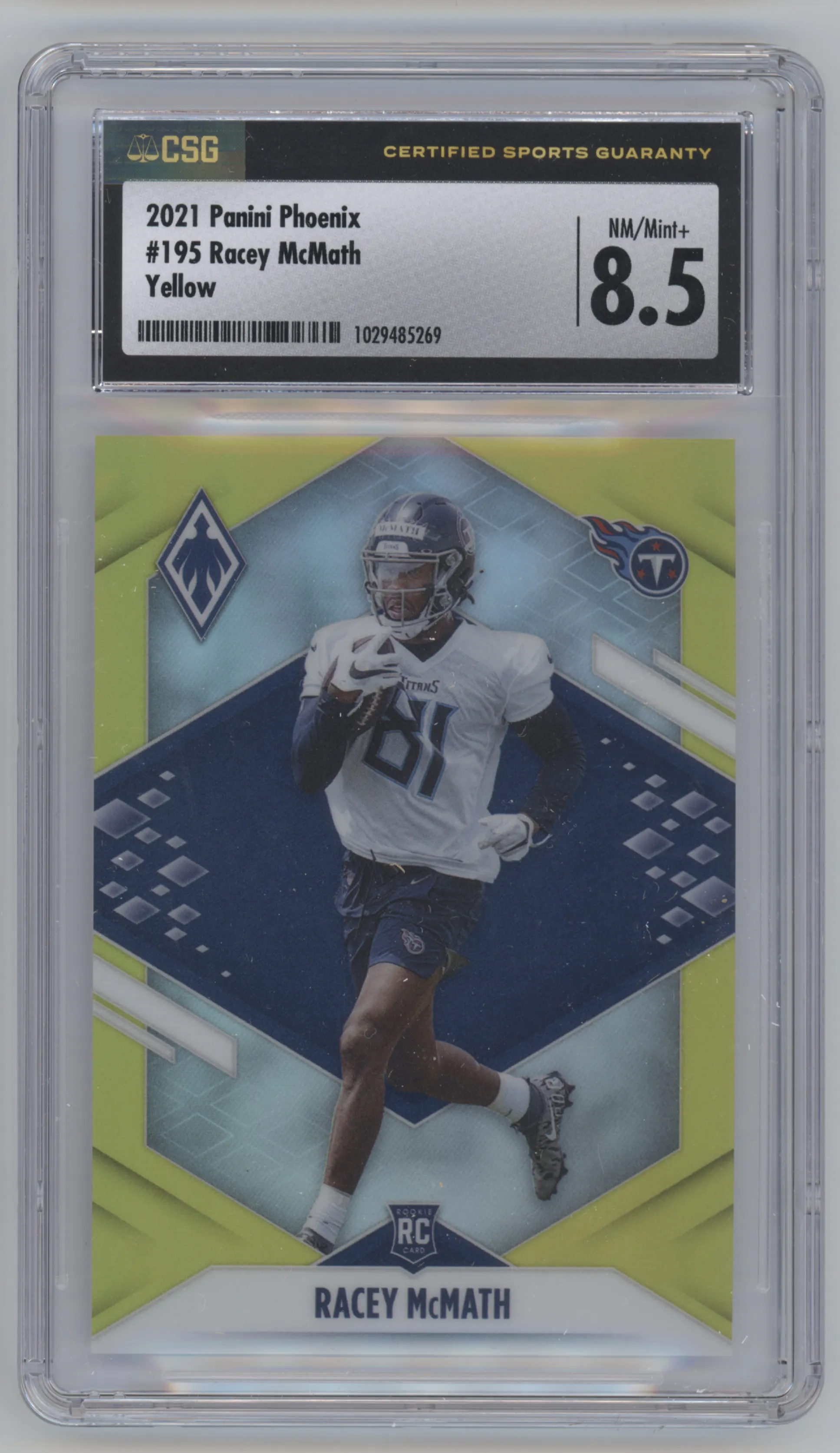 2021 Panini Phoenix Racey McMath Yellow CGC 8.5