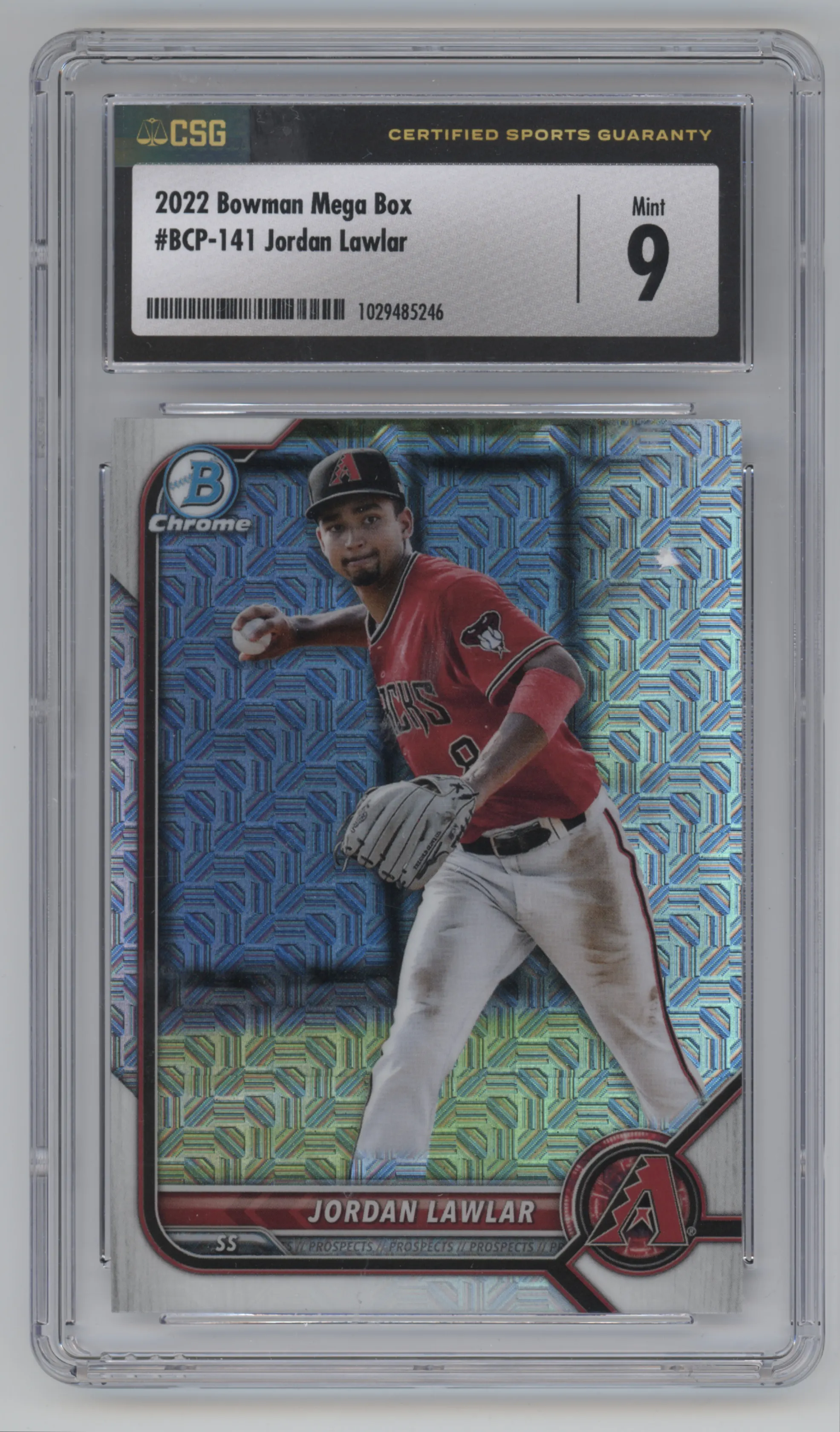 2022 Bowman Mega Box Chrome Jordan Lawlar CGC 9