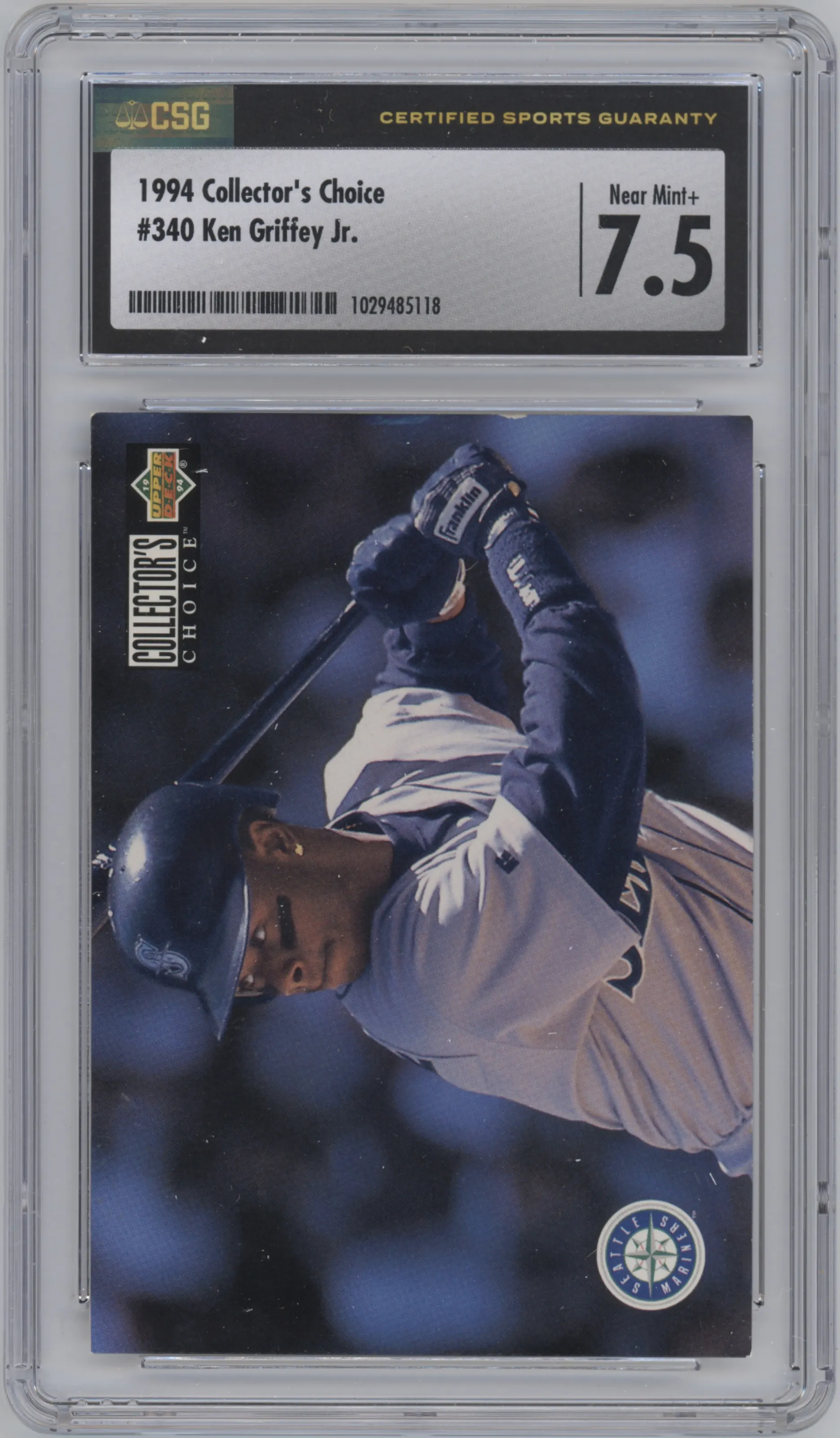 1994 Upper Deck Collector’s Choice Checklist Ken Griffey Jr. CGC 7.5