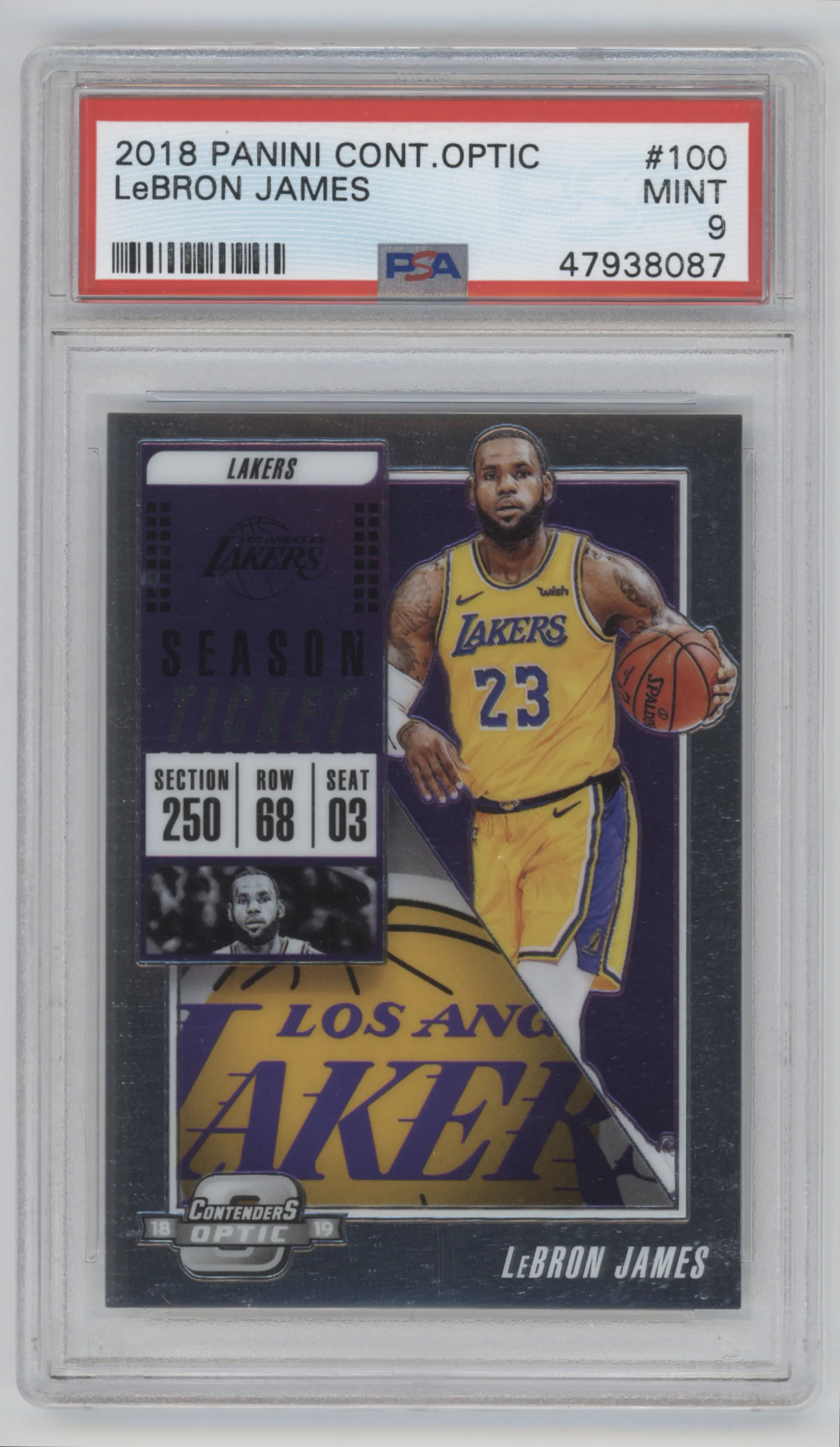2018 Panini Contenders Optic LeBron James PSA 9