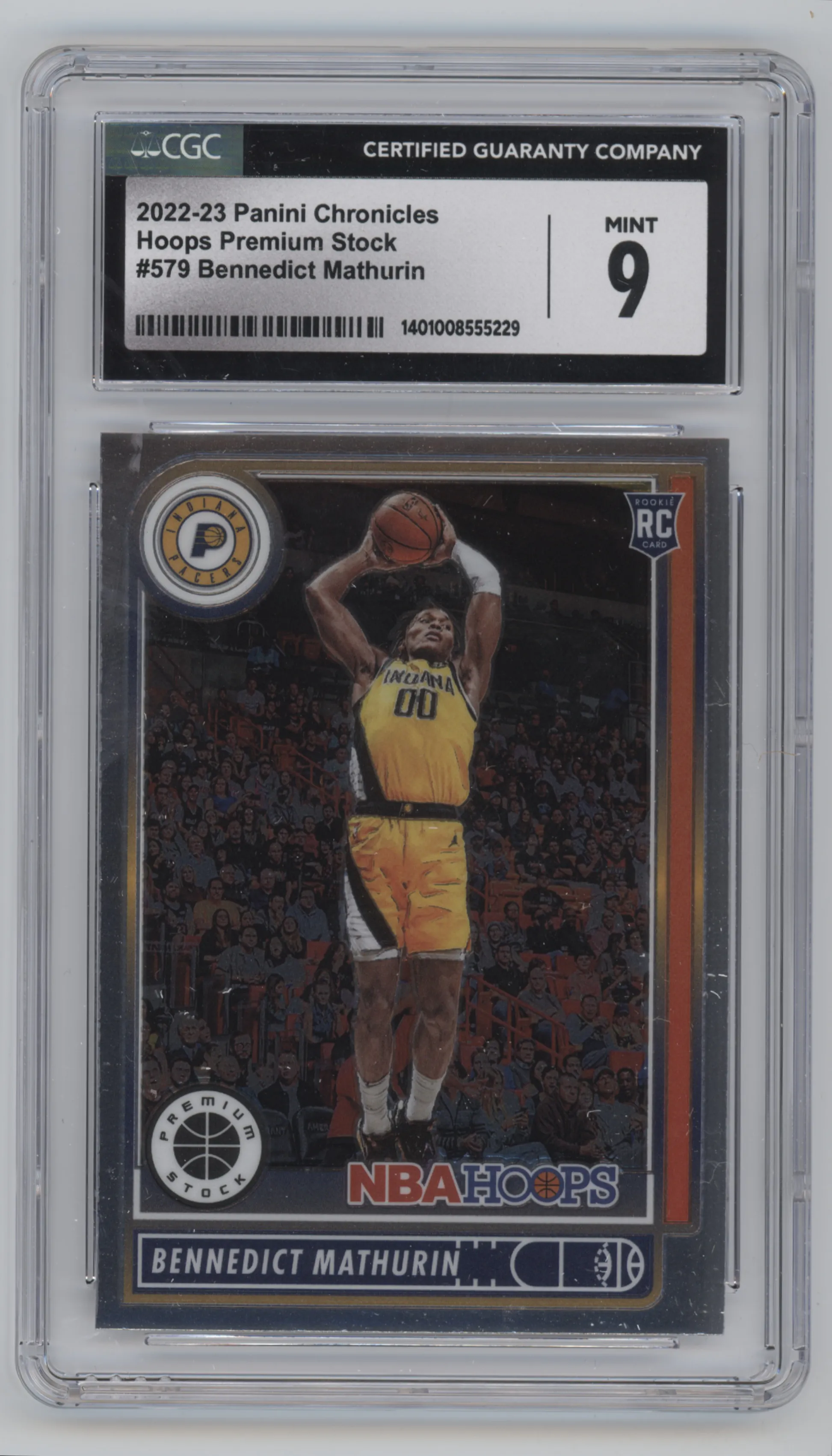2022 Panini Chronicles NBA Hoops PS Bennedict Mathurin CGC 9