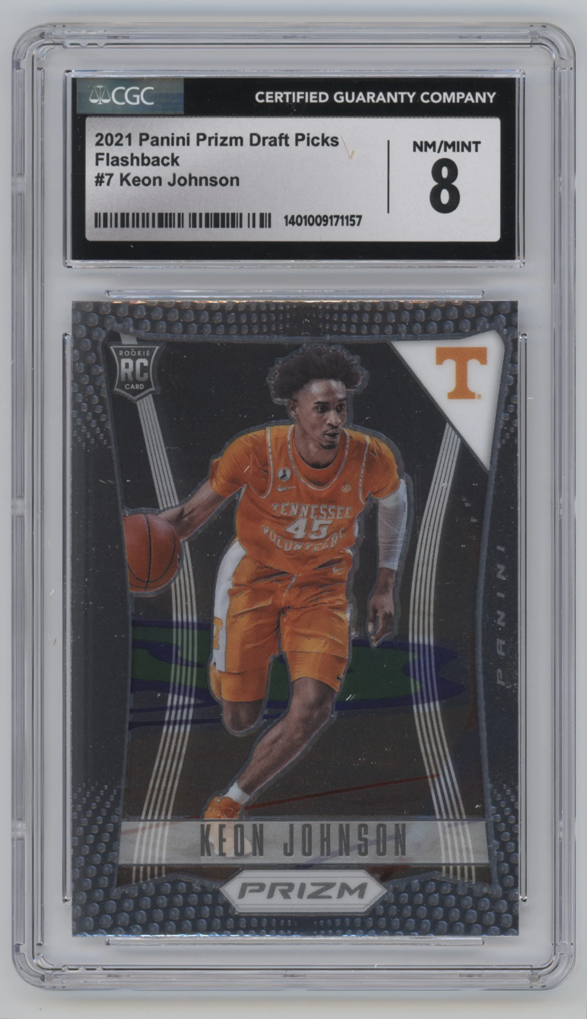 2021 Panini Prizm Draft Picks Flashback Keon Johnson CGC 8