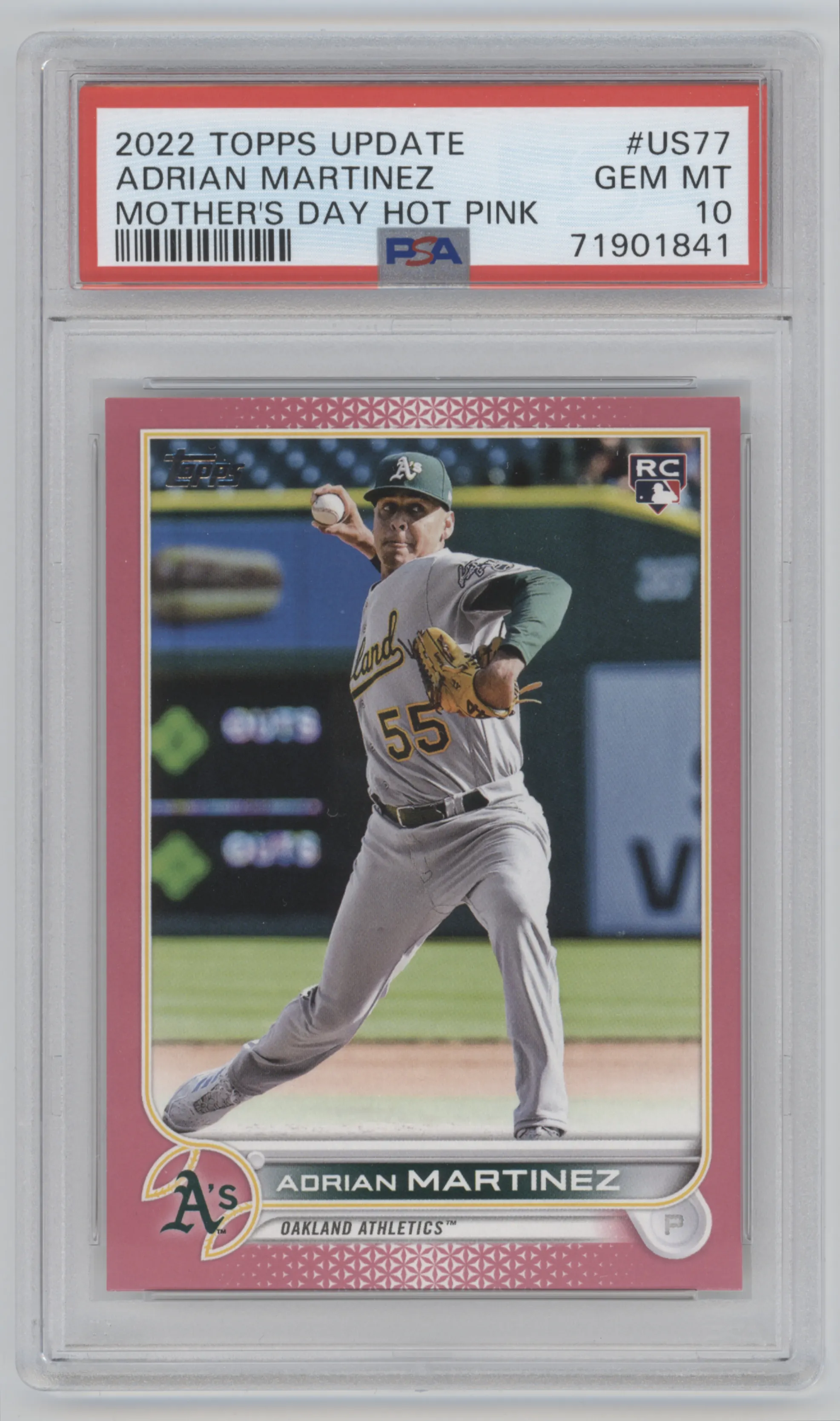 2022 Topps Update Adrian Martinez Mother's Day Hot Pink PSA 10
