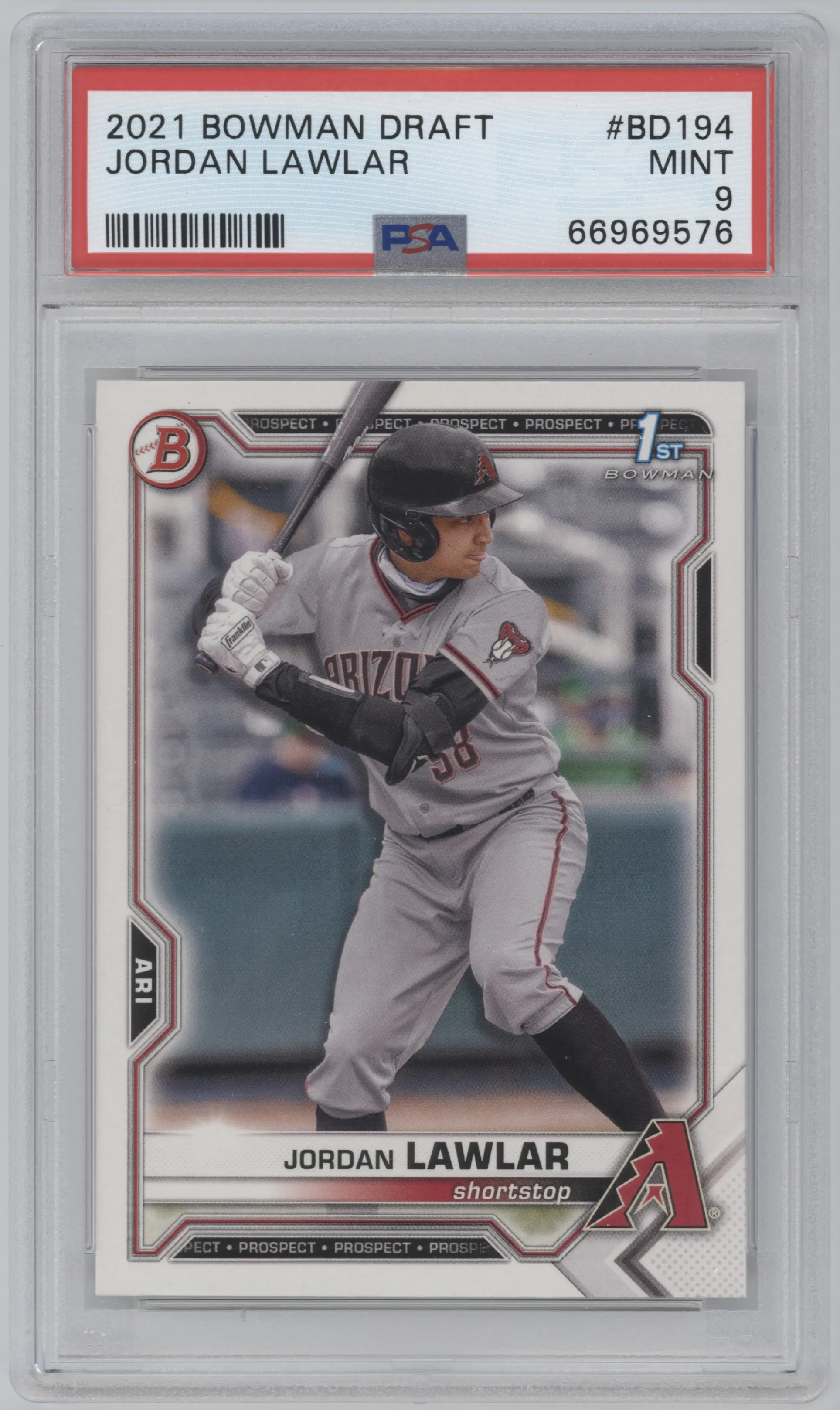 2021 Bowman Draft Jordan Lawlar PSA 9