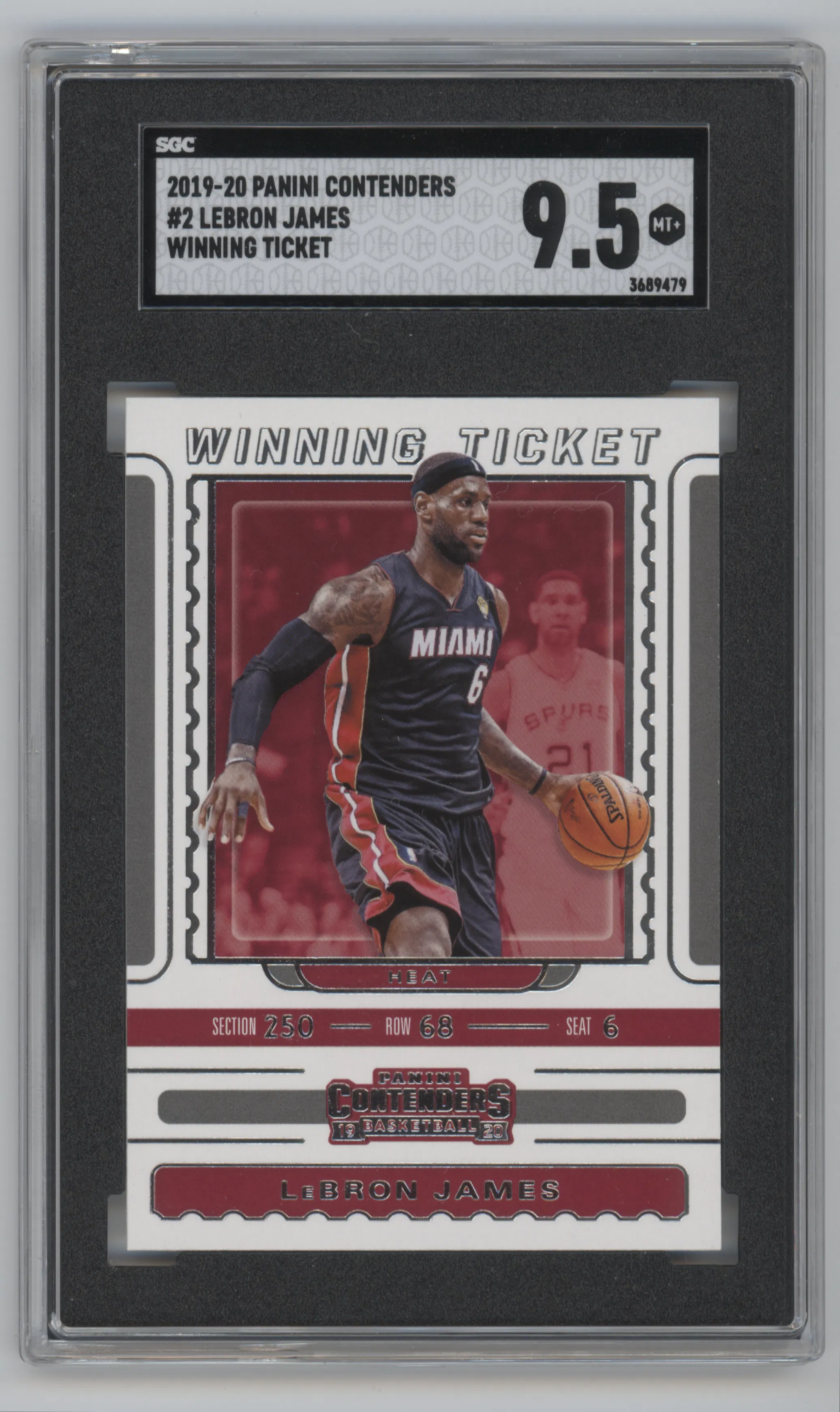 2019 Panini Contenders Winning Ticket LeBron James SGC 9.5