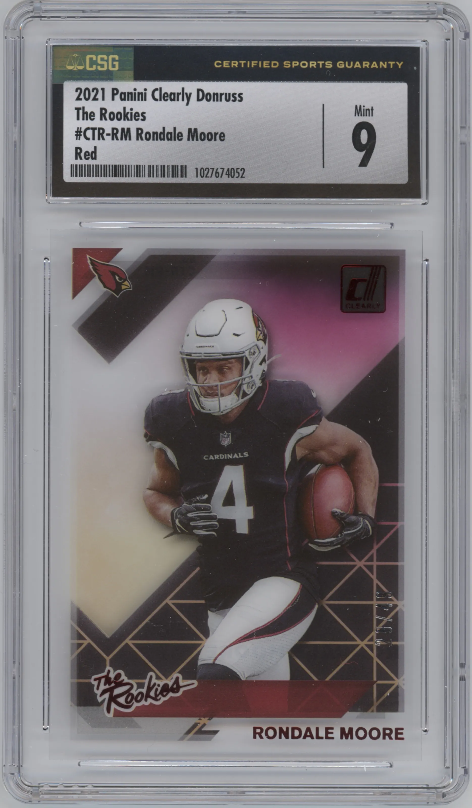 2021 Panini Clearly Donruss The Rookies Rondale Moore Red CGC 9