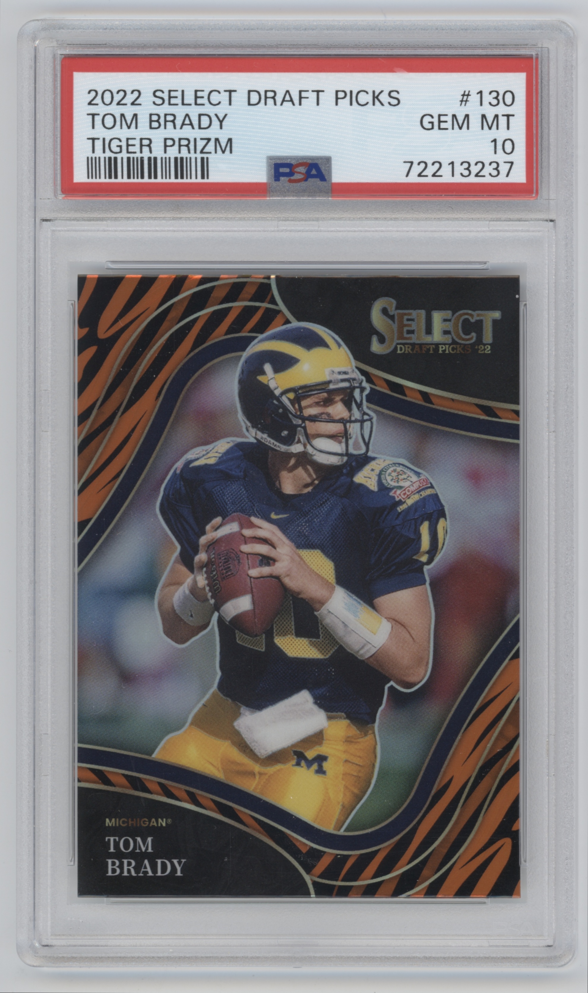 Tom Brady [Gold] #130 Prices, 2022 Panini Select Draft Picks