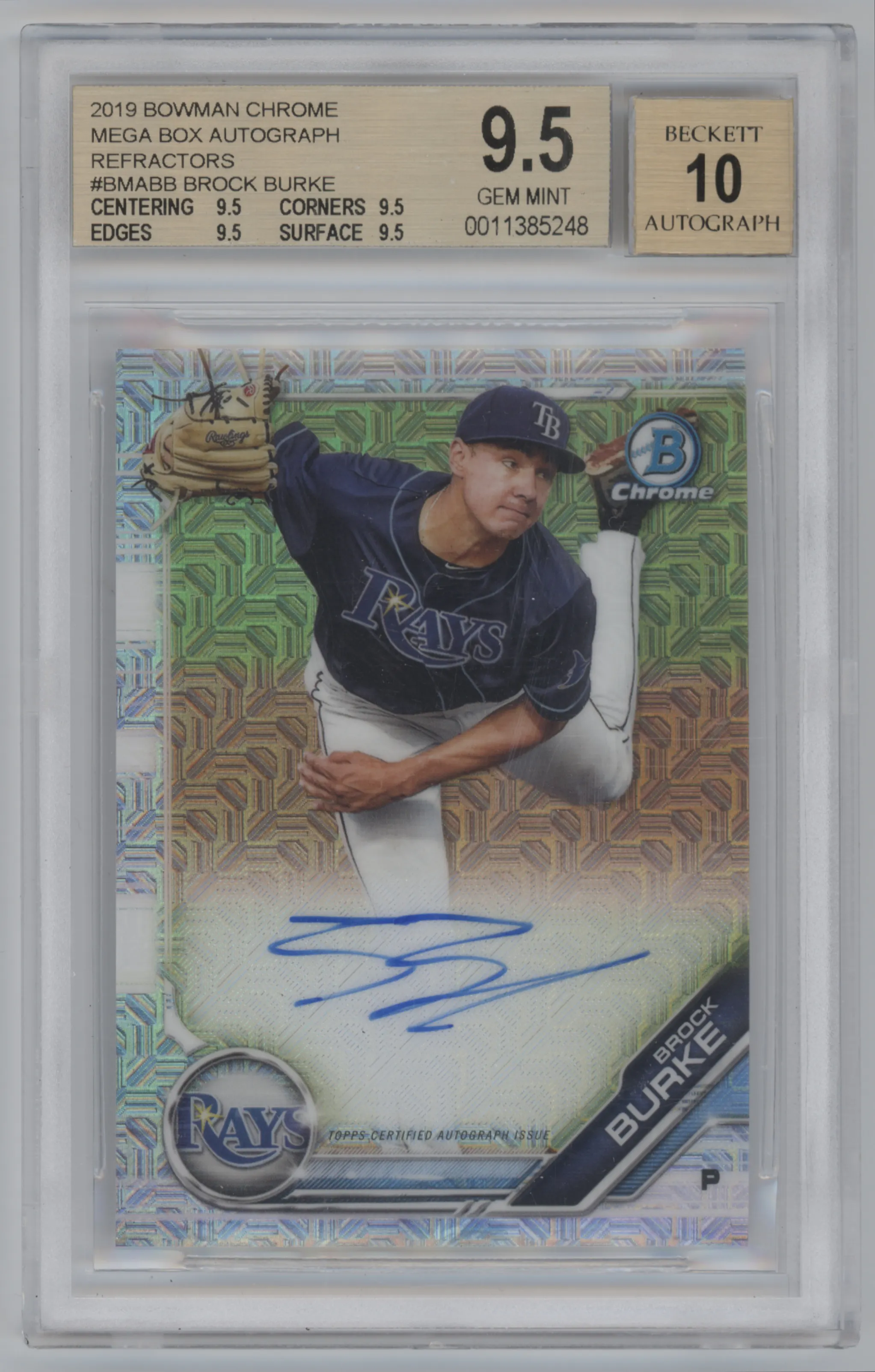 2019 Bowman Mega Box Mega Box Auto Brock Burke #BMA-BB BGS 9.5