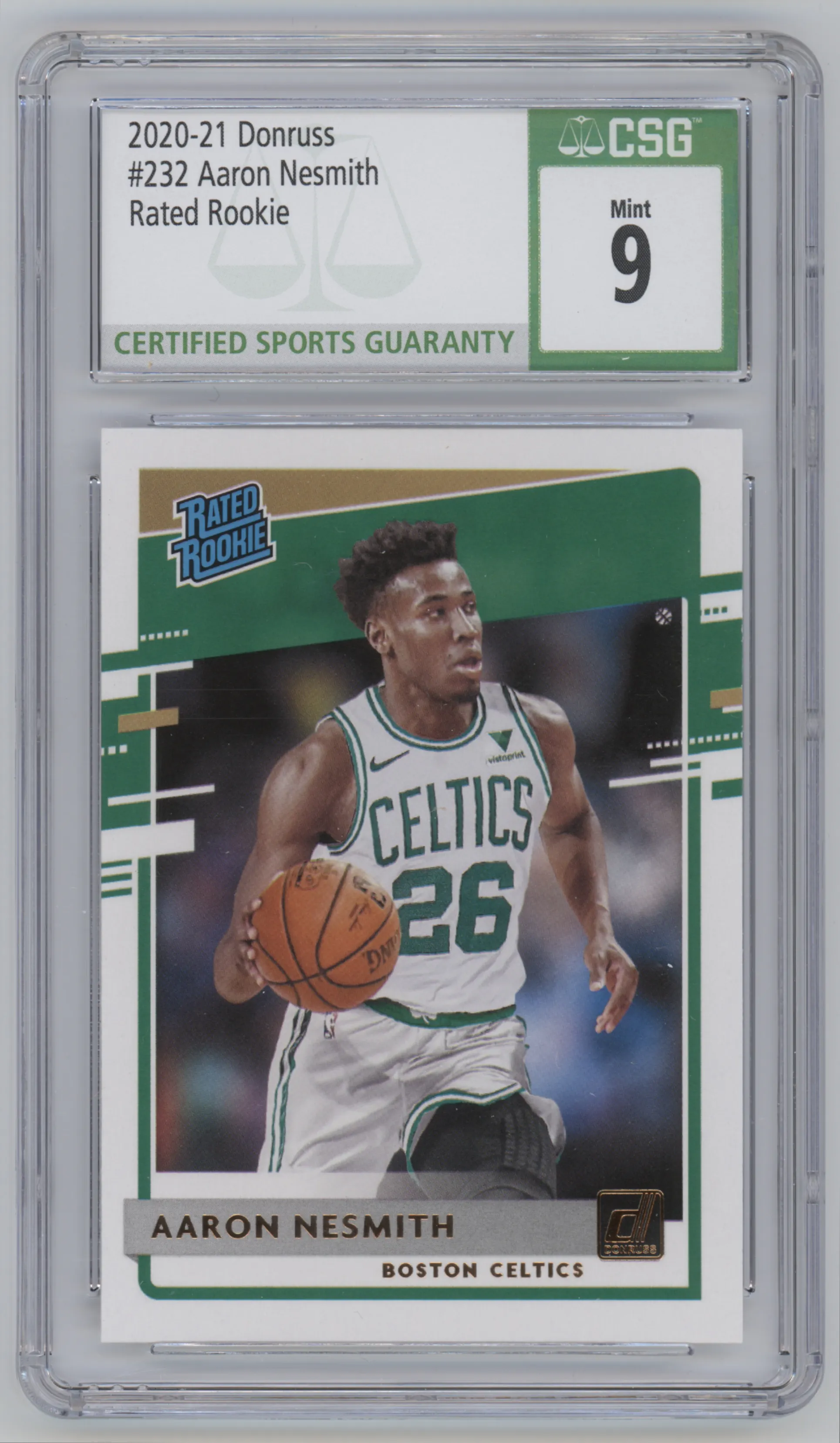 2020 Panini Donruss Rated Rke. Aaron Nesmith CGC 9