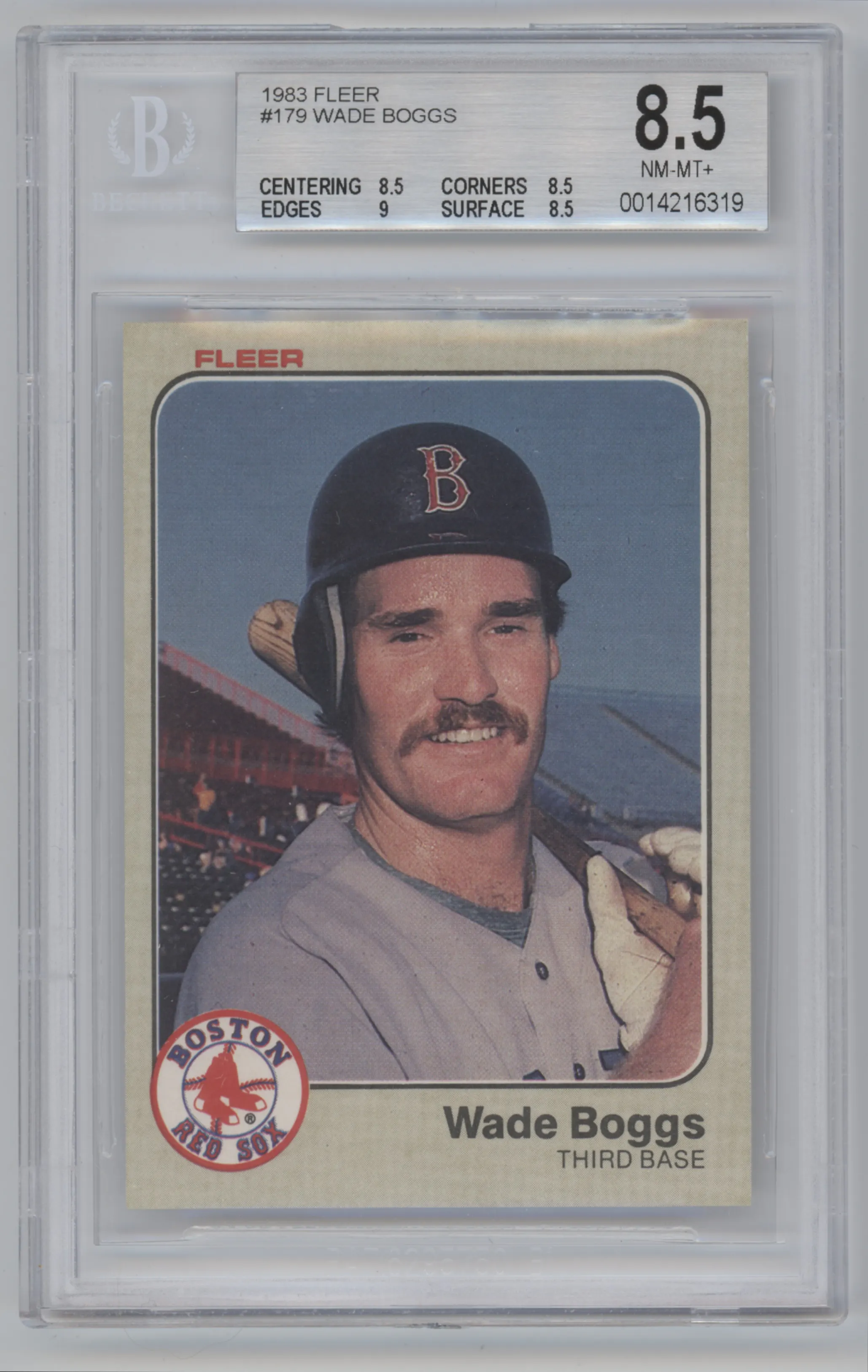 1983 Fleer Wade Boggs #179 BGS 8.5
