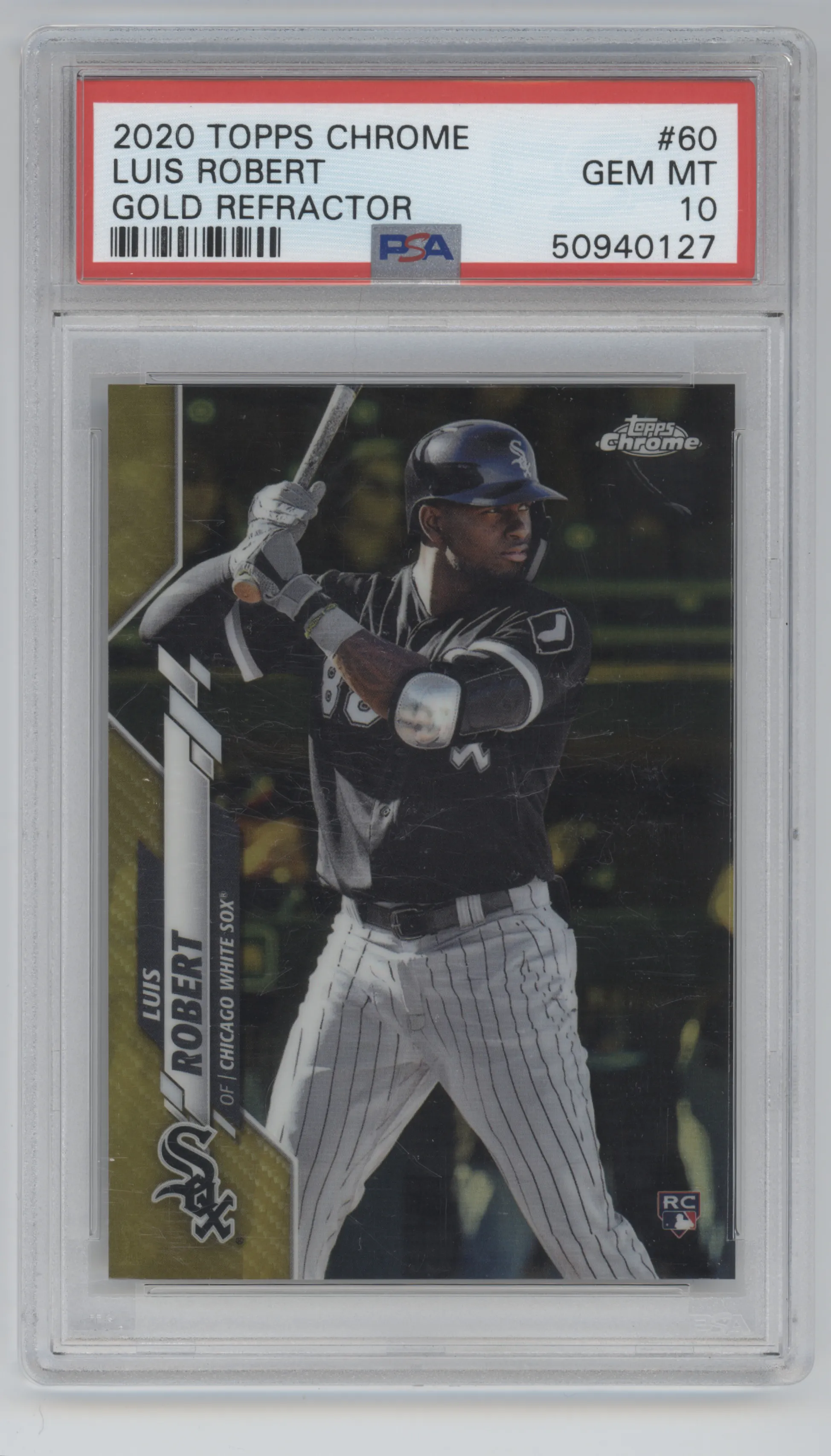 2020 Topps Chrome Luis Robert Gold Refractor PSA 10