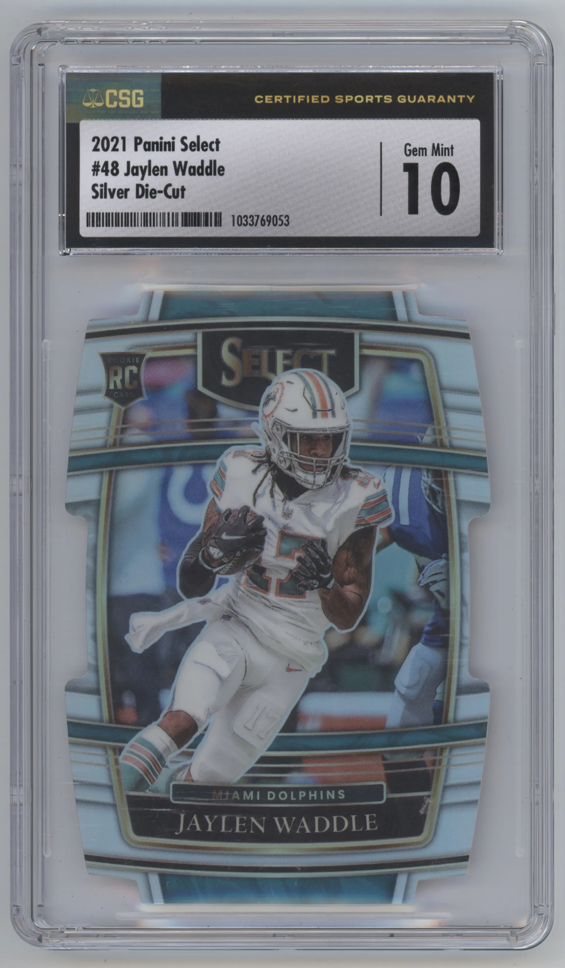 2021 Panini Select Jaylen Waddle Die-Cut Silver CGC 10