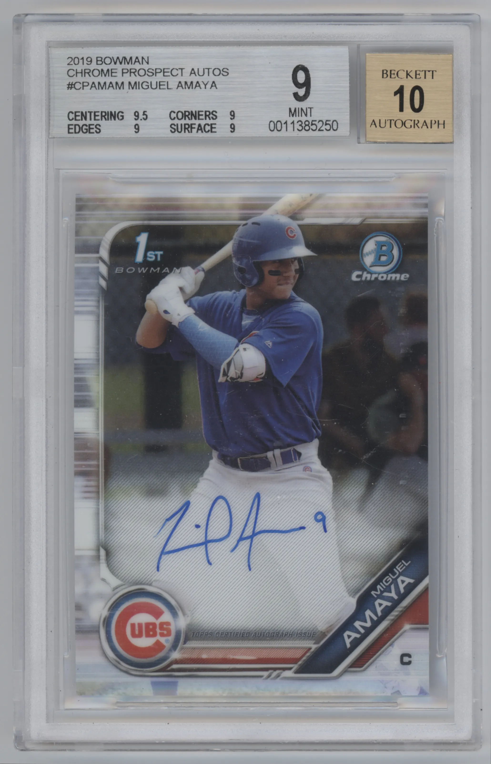 2019 Bowman Chr. Pros. Auto Miguel Amaya BGS 9