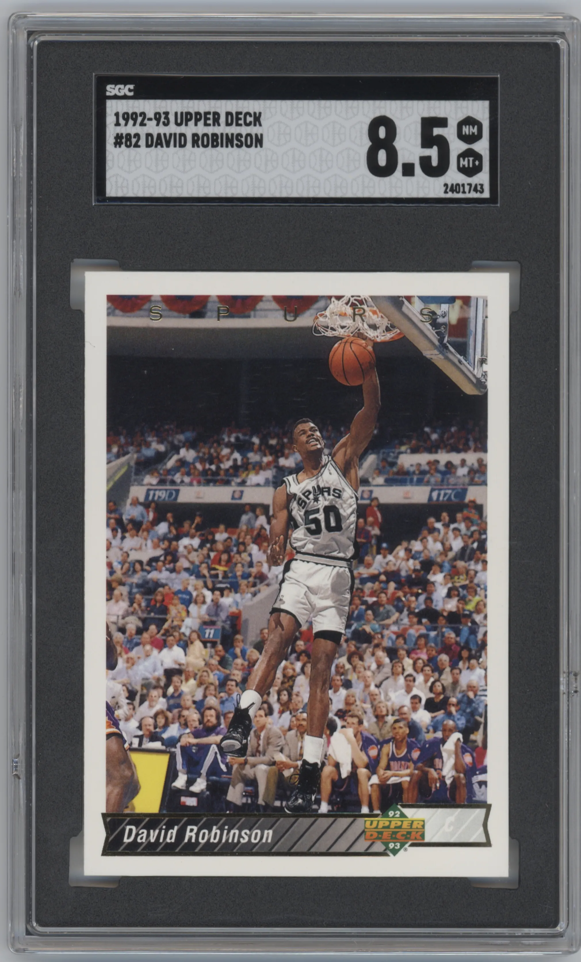1992 Upper Deck David Robinson #82 SGC 8.5