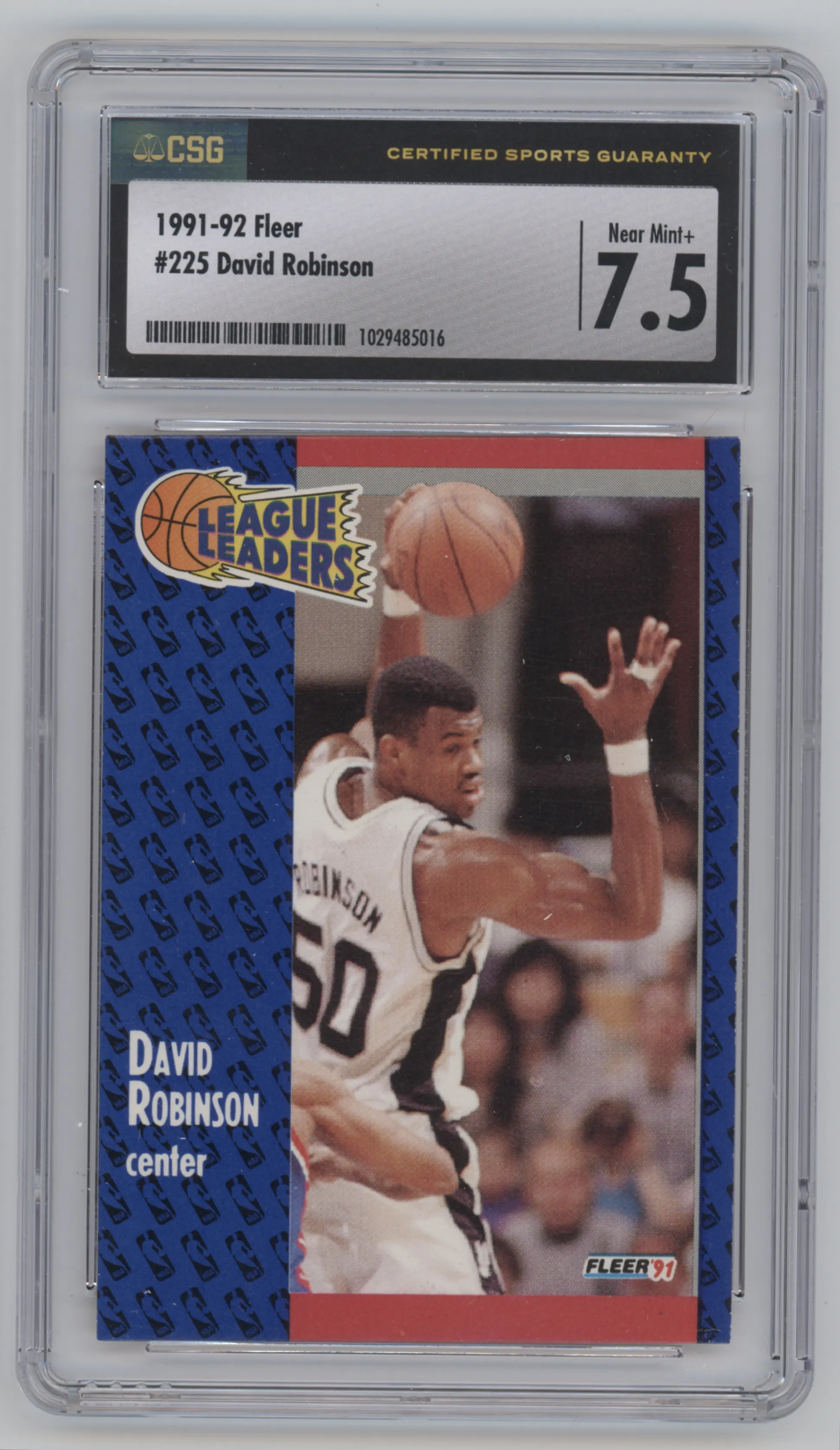1991 Fleer League Leaders David Robinson CGC 7.5