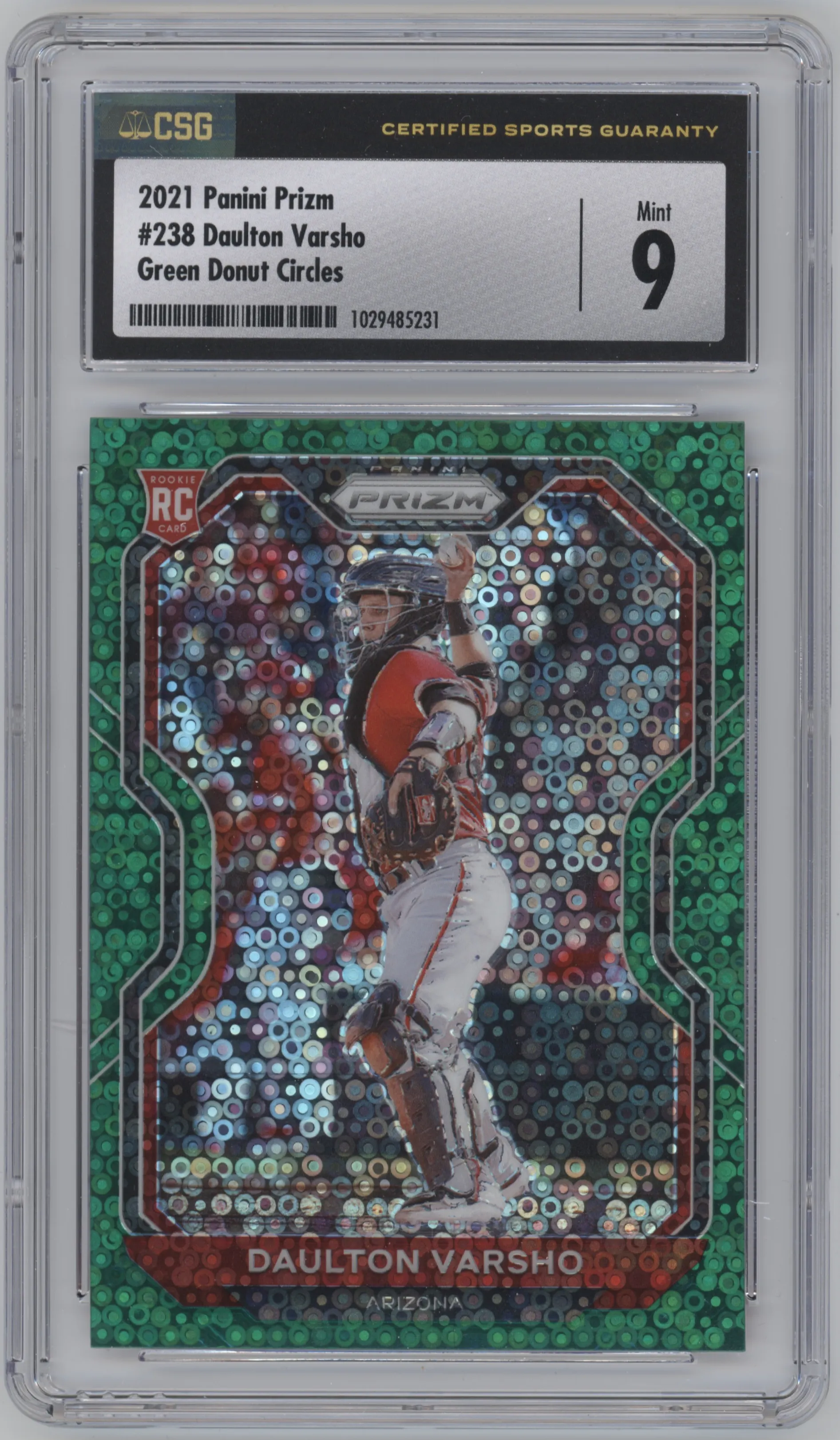 2021 Panini Prizm Daulton Varsho Green Donut Circles CGC 9