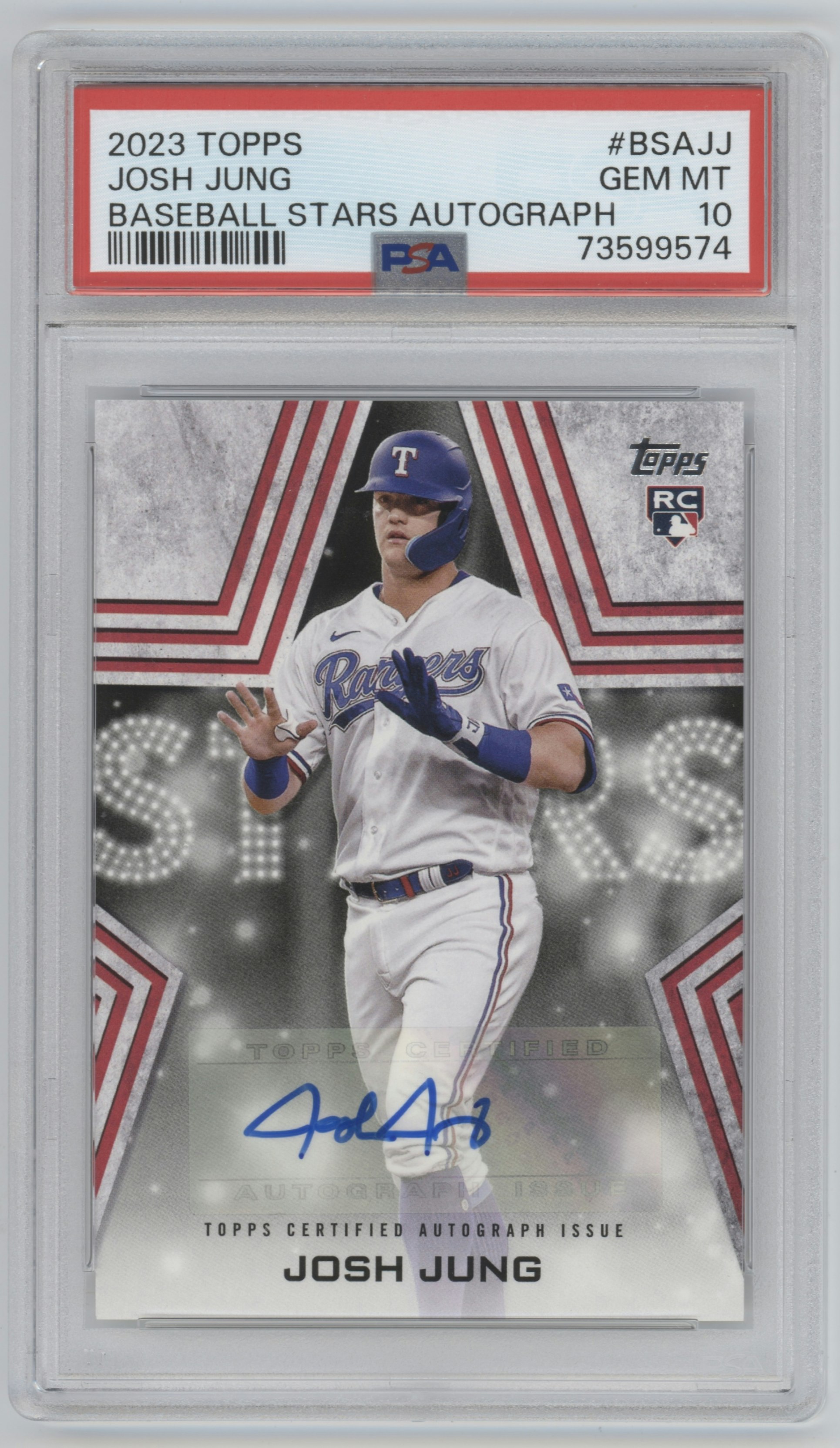 2023 Topps Series 1 Josh Jung RC Auto 1/50