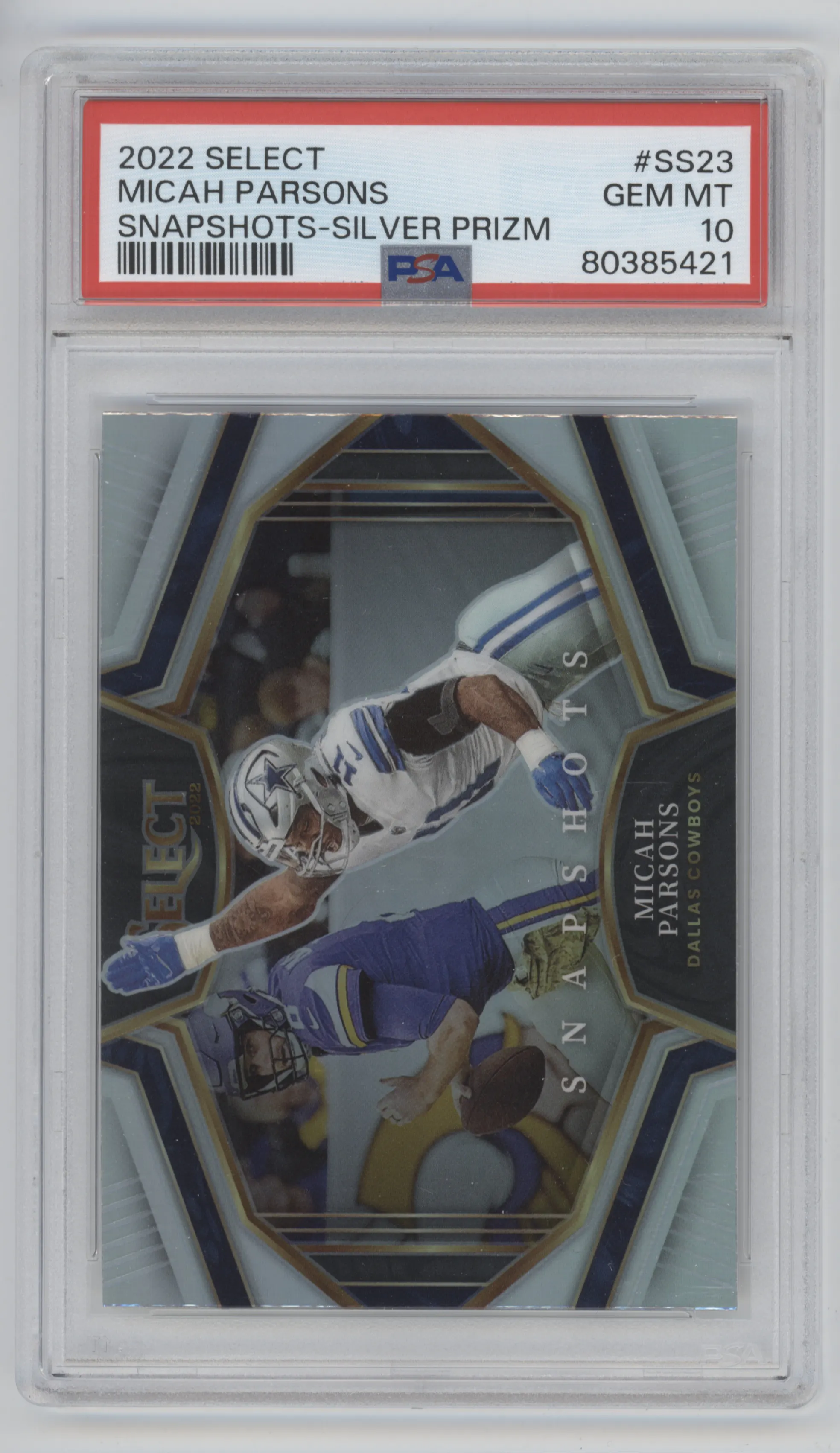 2022 Panini Select Snapshots Micah Parsons Silver Prizm PSA 10