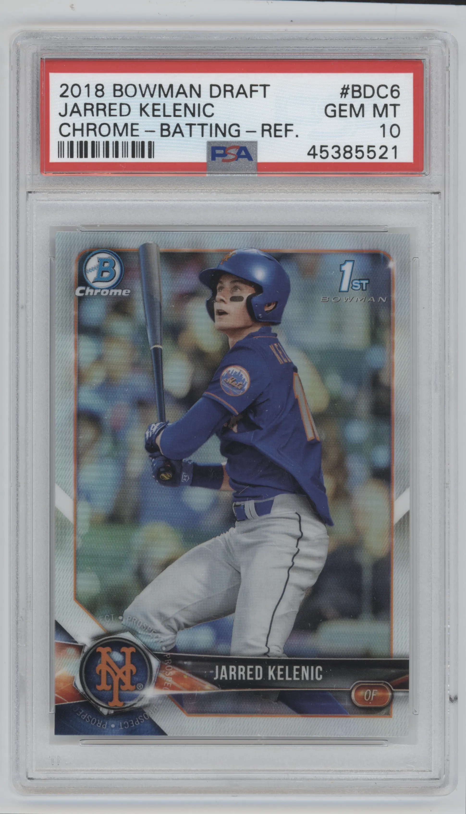 2018 Bowman Draft Chrome Jarred Kelenic Refractor PSA 10