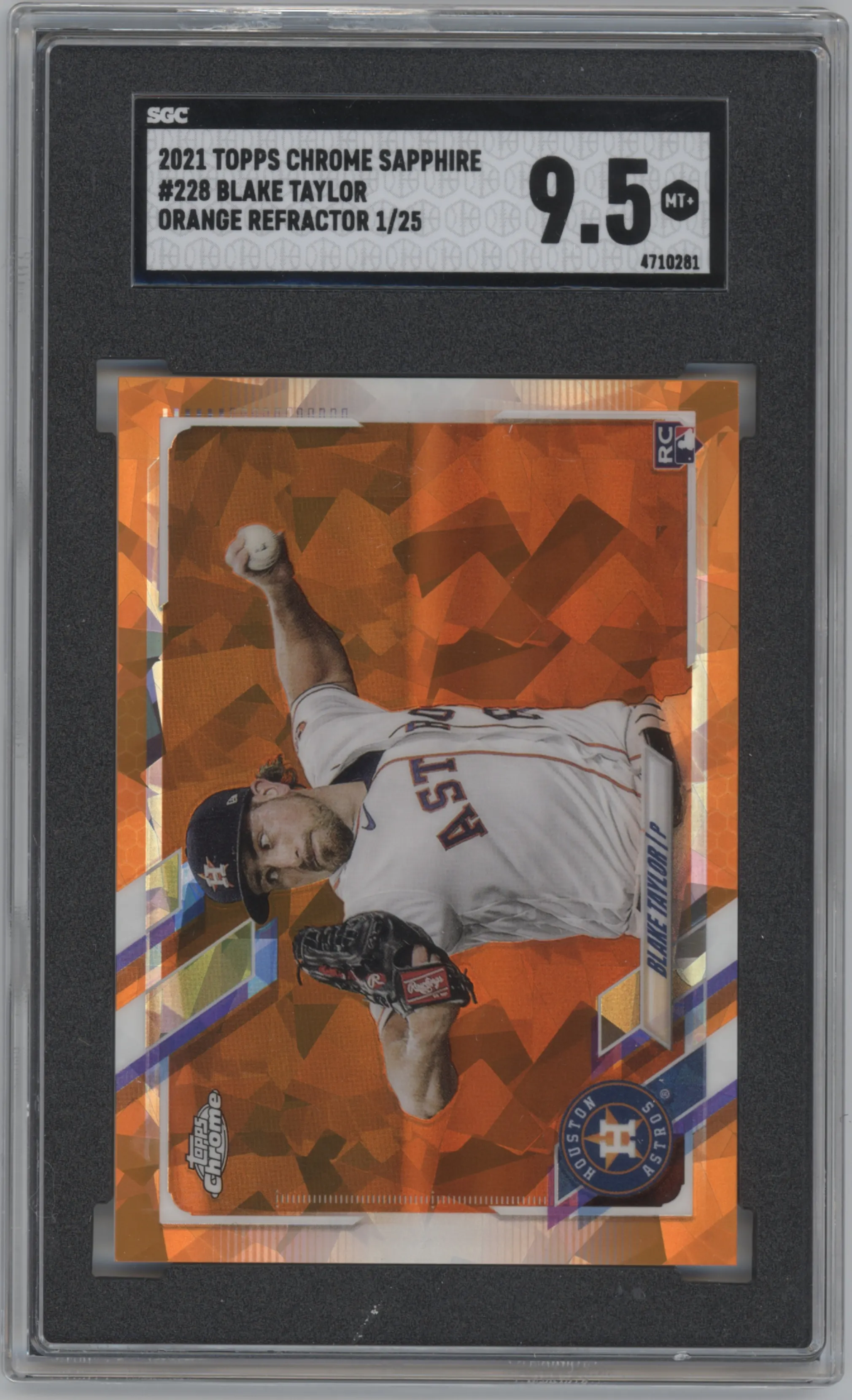 2021 Topps Chrome Sapphire Edition Blake Taylor Orange SGC 9.5
