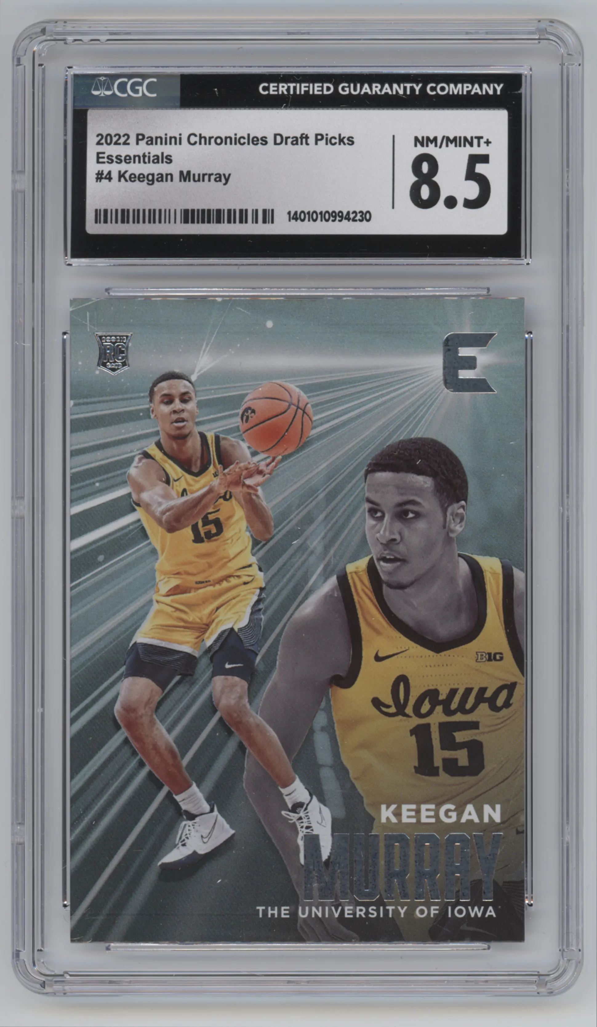 2022 Panini Chronicles Draft Picks Essentials Keegan Murray CGC 8.5