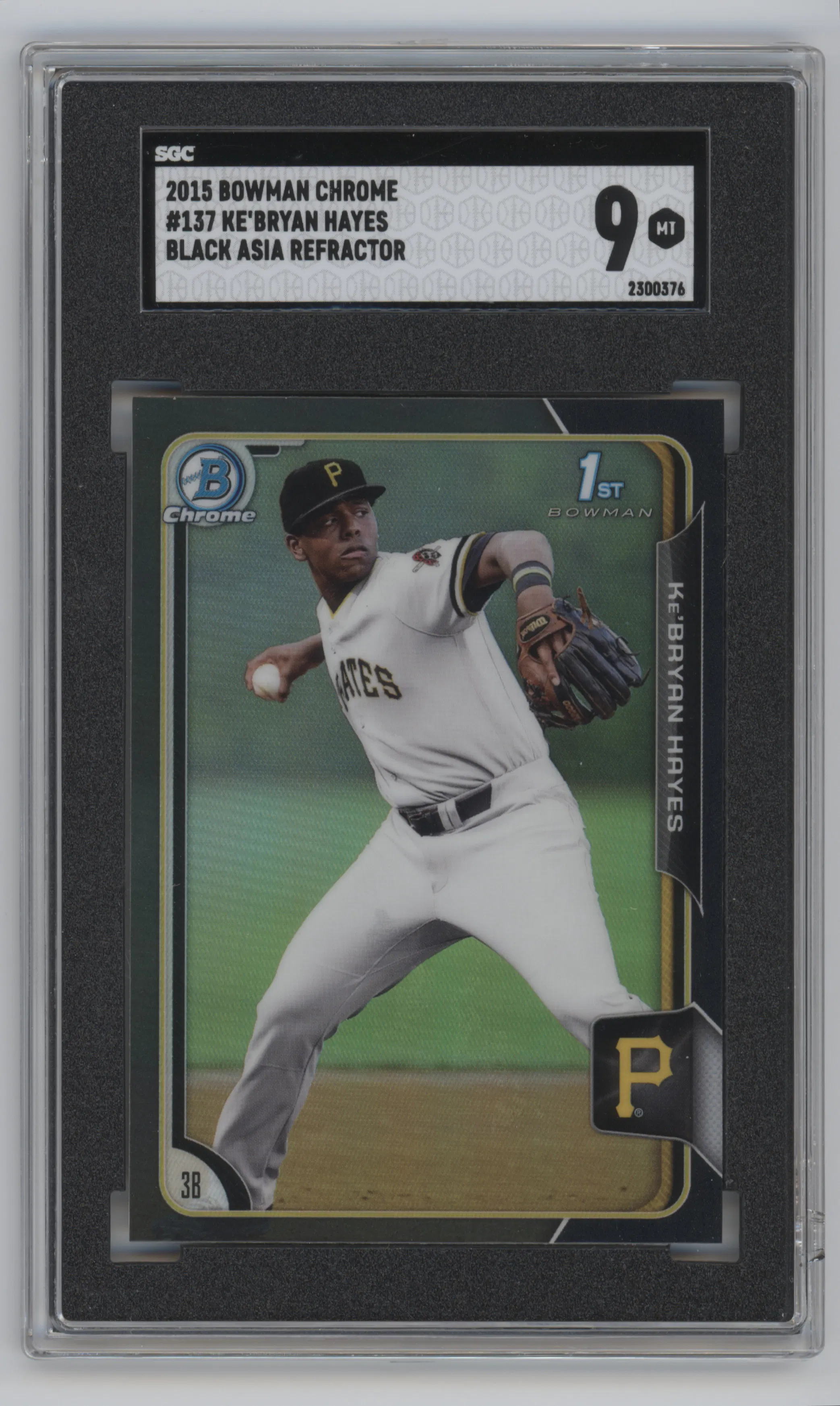 2015 Bowman Draft Chrome Ke'Bryan Hayes Black Asia Refractor SGC 9