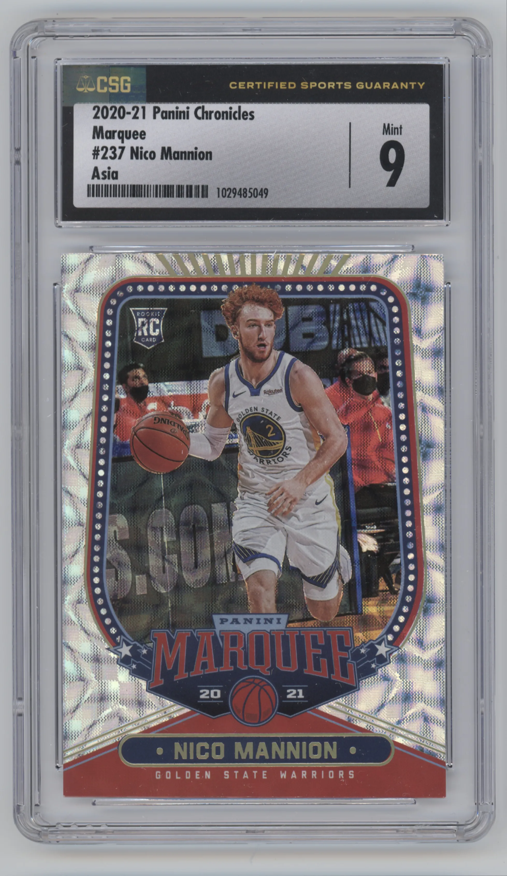 2020 Panini Chronicles Marquee Nico Mannion Asia CGC 9