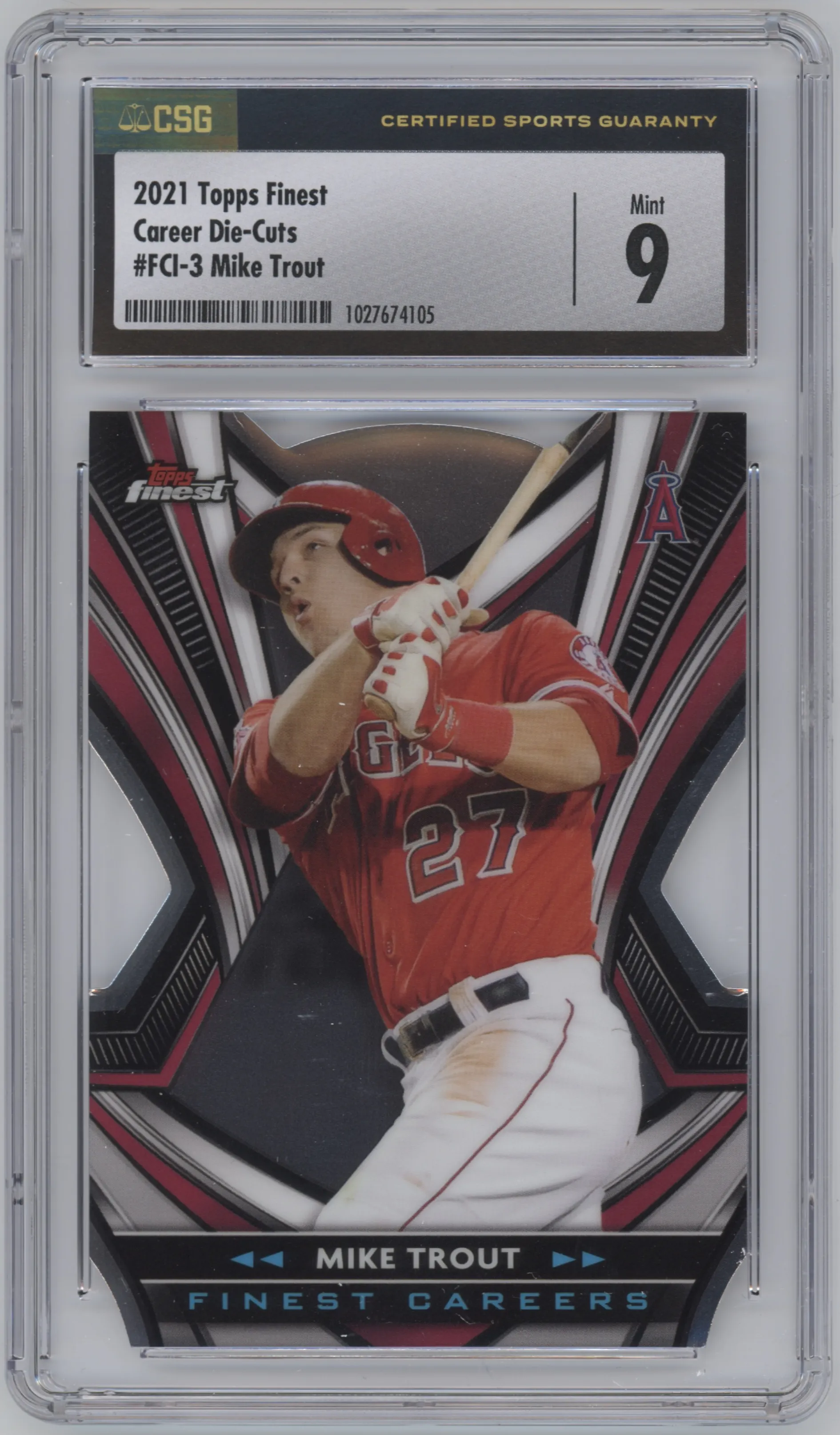 2021 Topps Finest Career Die-Cut Mike Trout #FCI-3 CGC 9