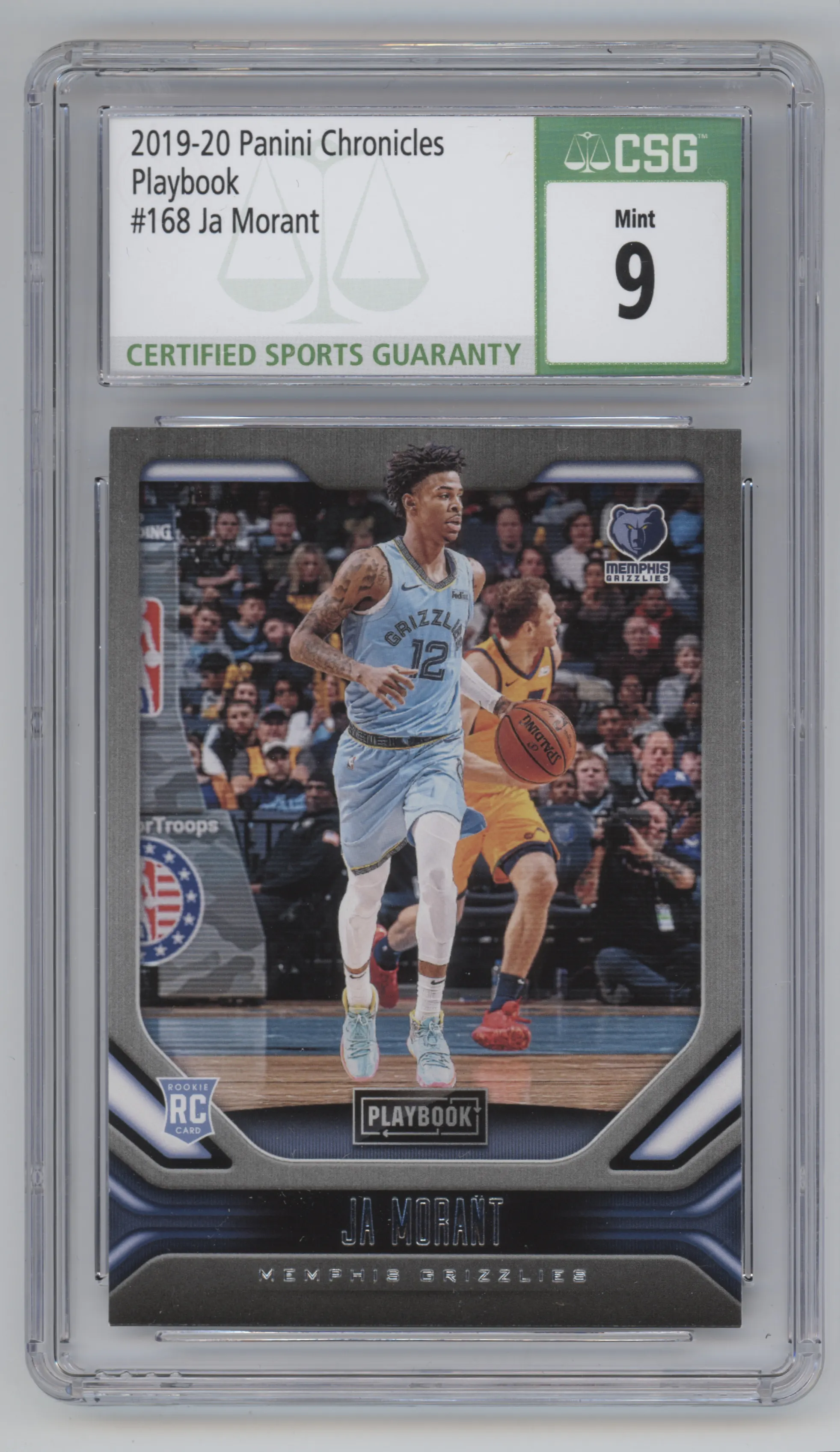 2019 Panini Chronicles Playbook Ja Morant #168 CGC 9