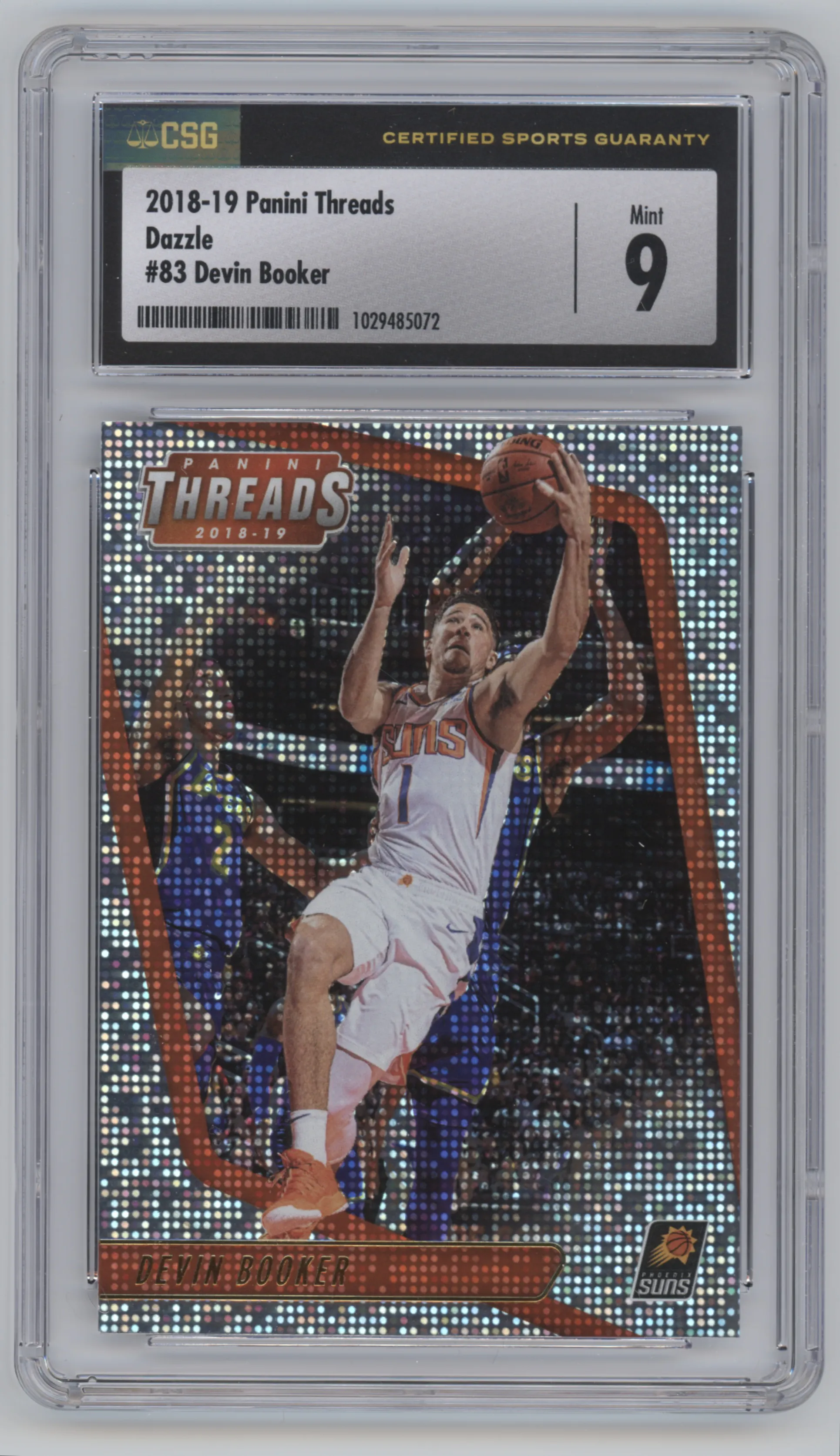 2018 Panini Threads Devin Booker Dazzle CGC 9