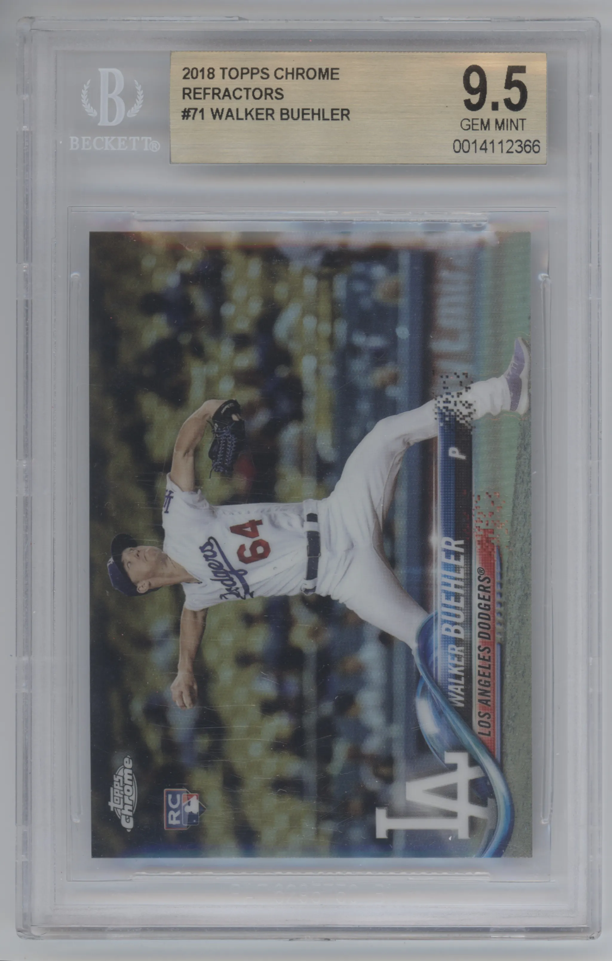 2018 Topps Chrome Walker Buehler Refractor BGS 9.5