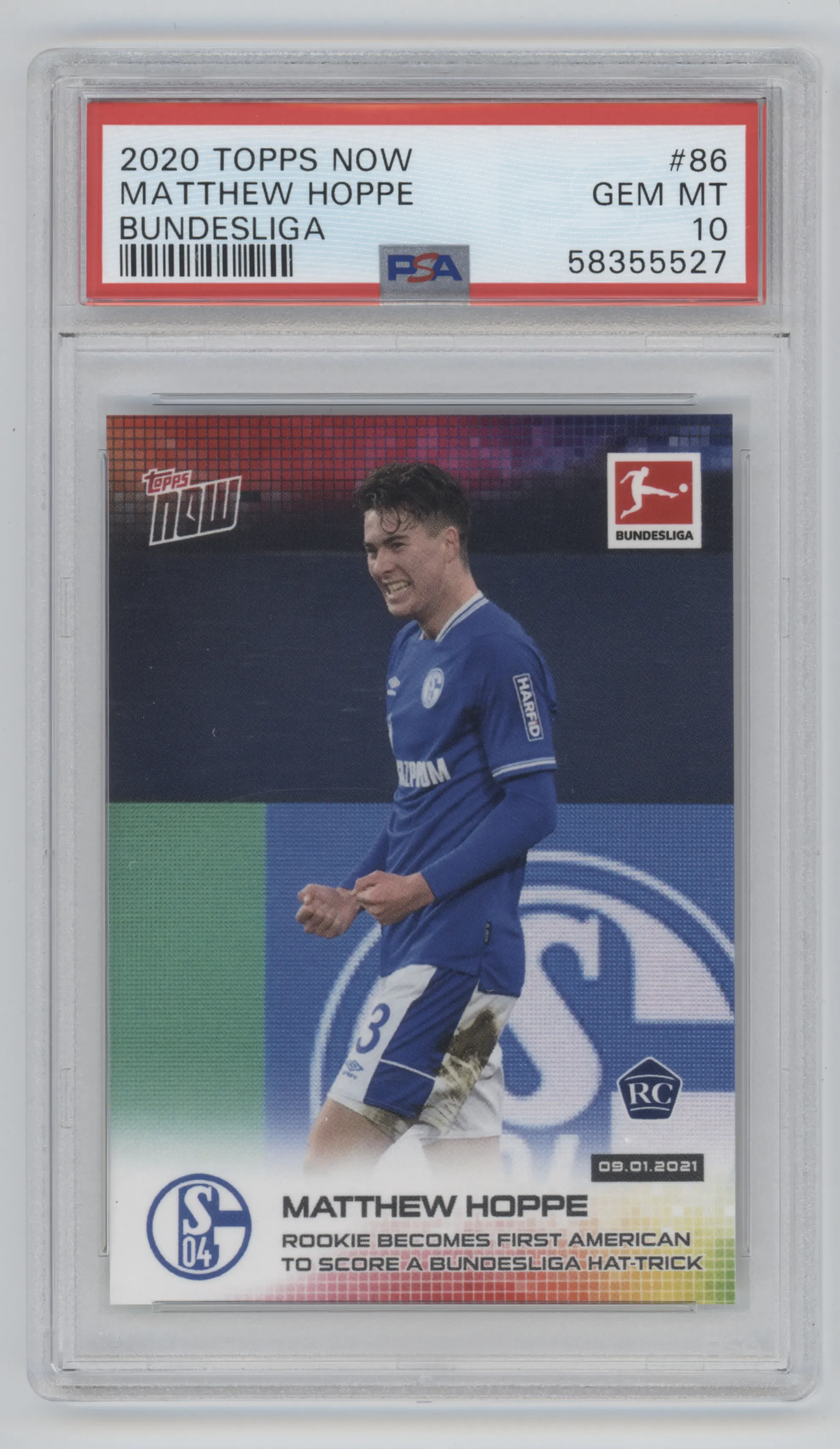 2020 Topps Now Bundesliga Matthew Hoppe PSA 10