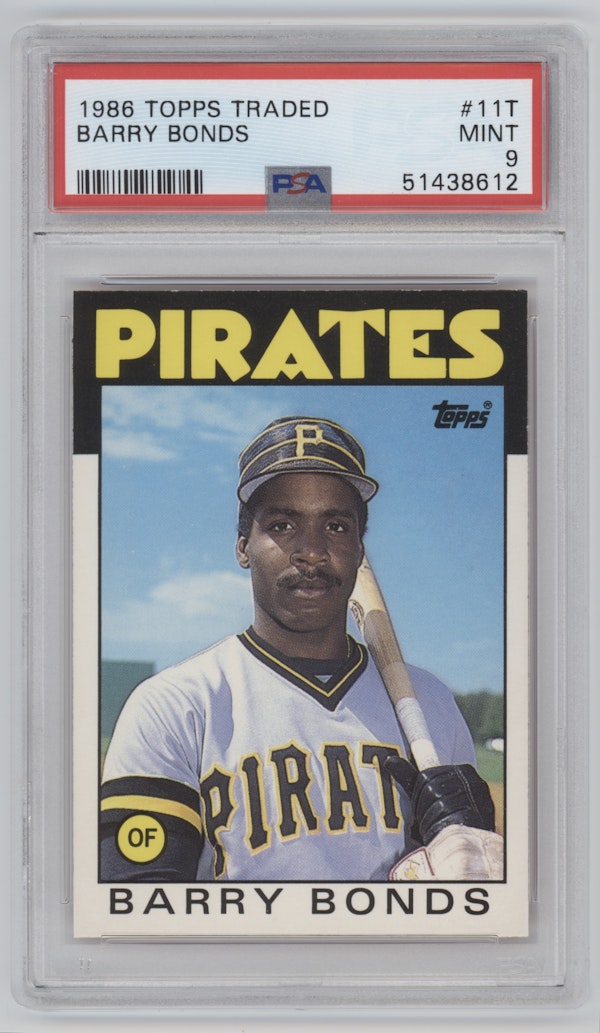 Barry Bonds (Pittsburgh Pirates) 1986 Topps Traded Baseball #11T RC Rookie  Card - PSA 10 GEM MINT (New Label)