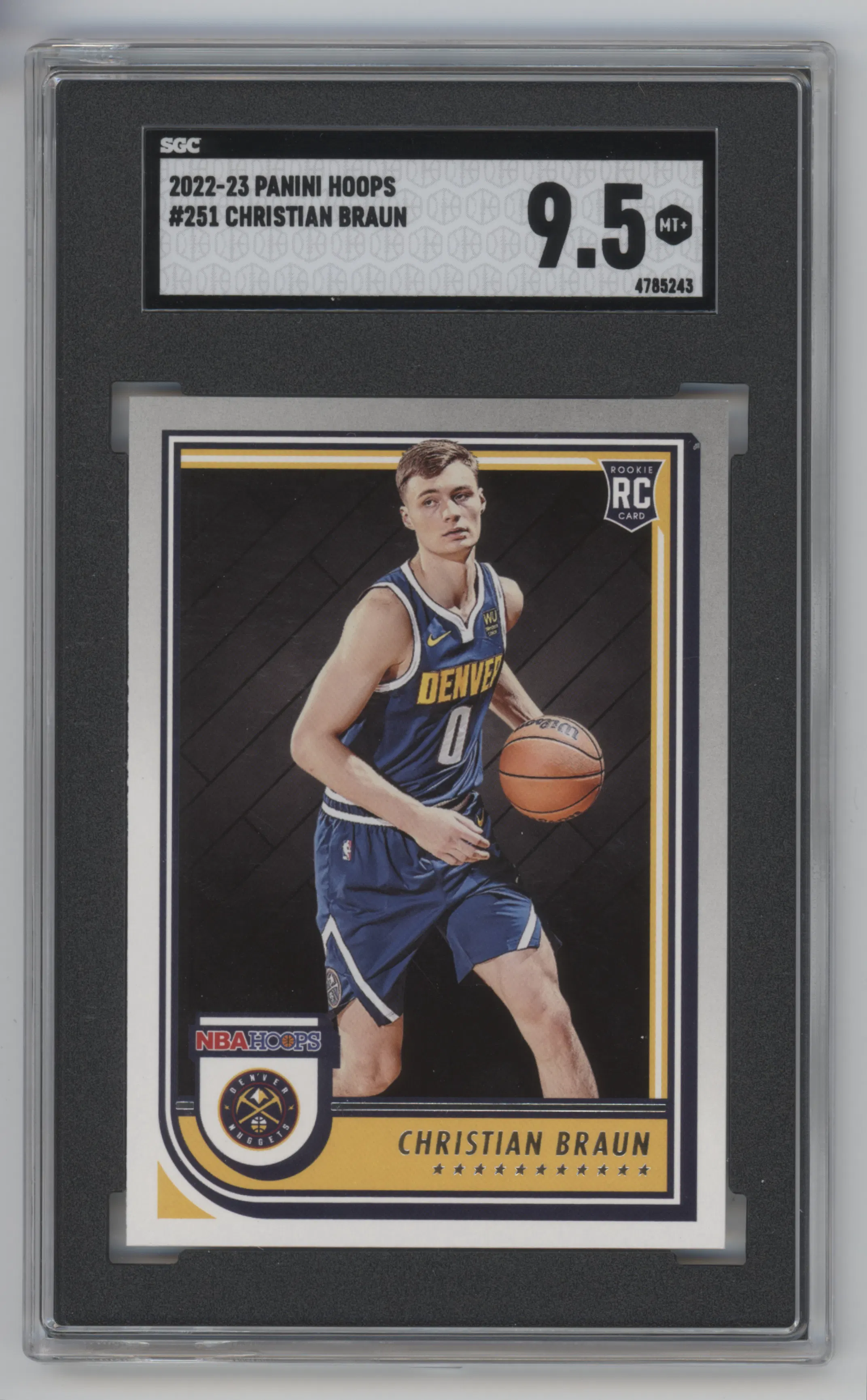 2022 Panini NBA Hoops Christian Braun SGC 9.5