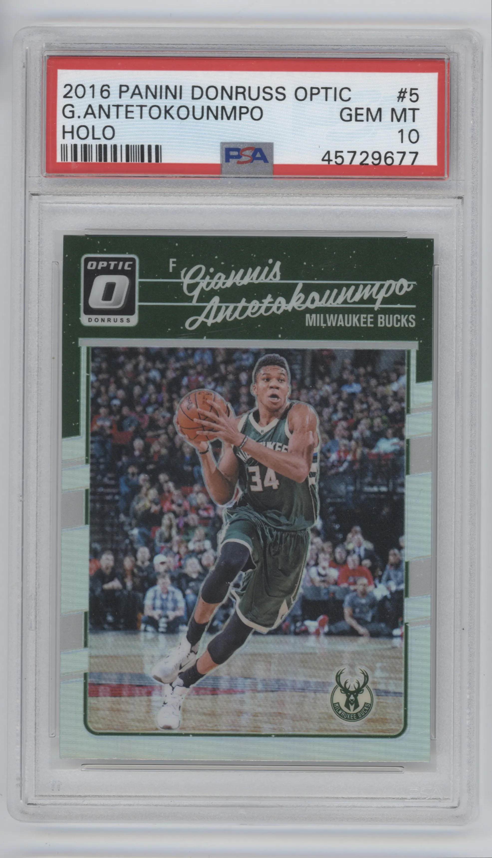 2016 Panini Donruss Optic Giannis Antetokounmpo Holo PSA 10