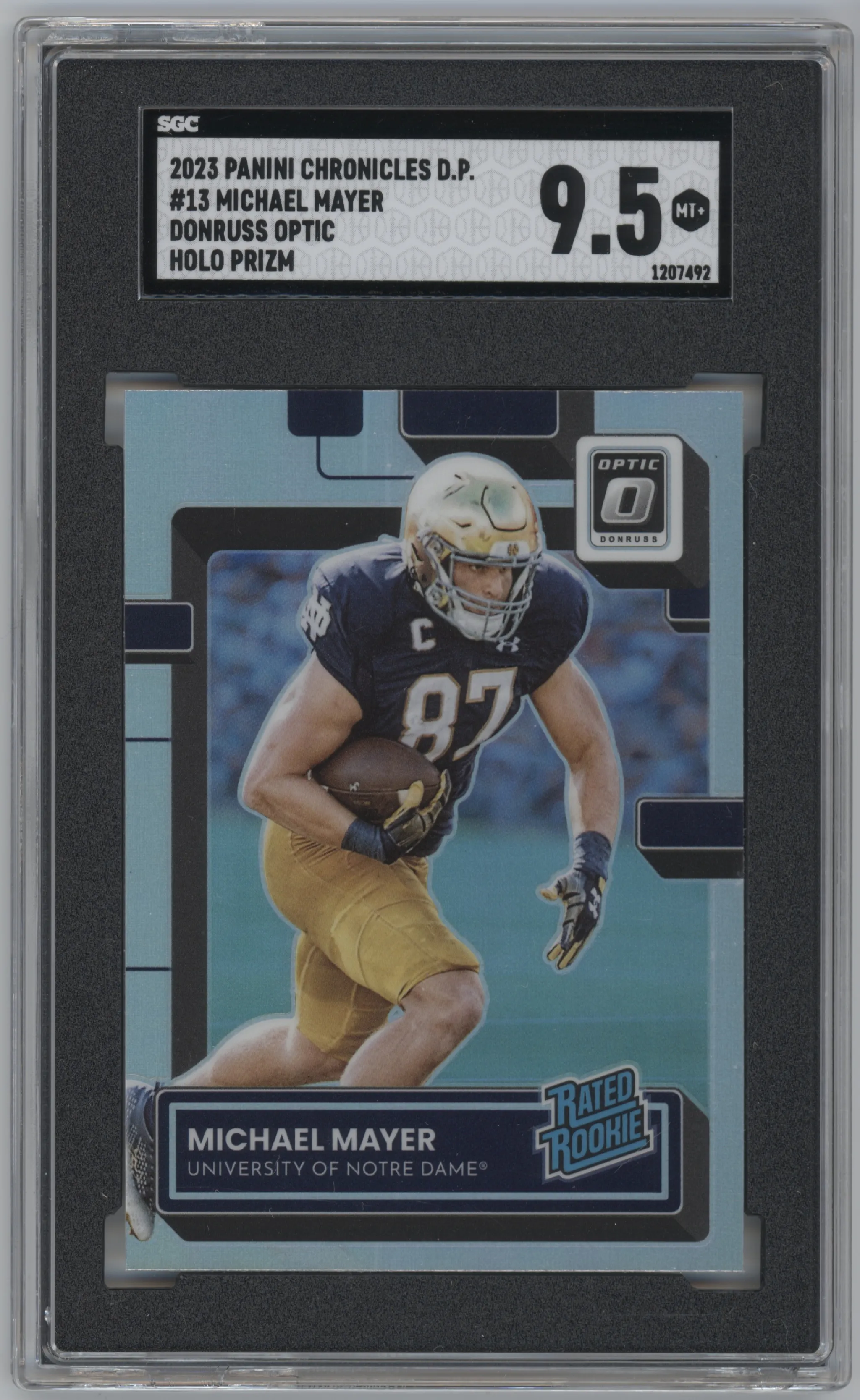 2023 Panini Chronicles Draft Picks Donruss Optic Rtd.Rke. Michael Mayer Holo SGC 9.5