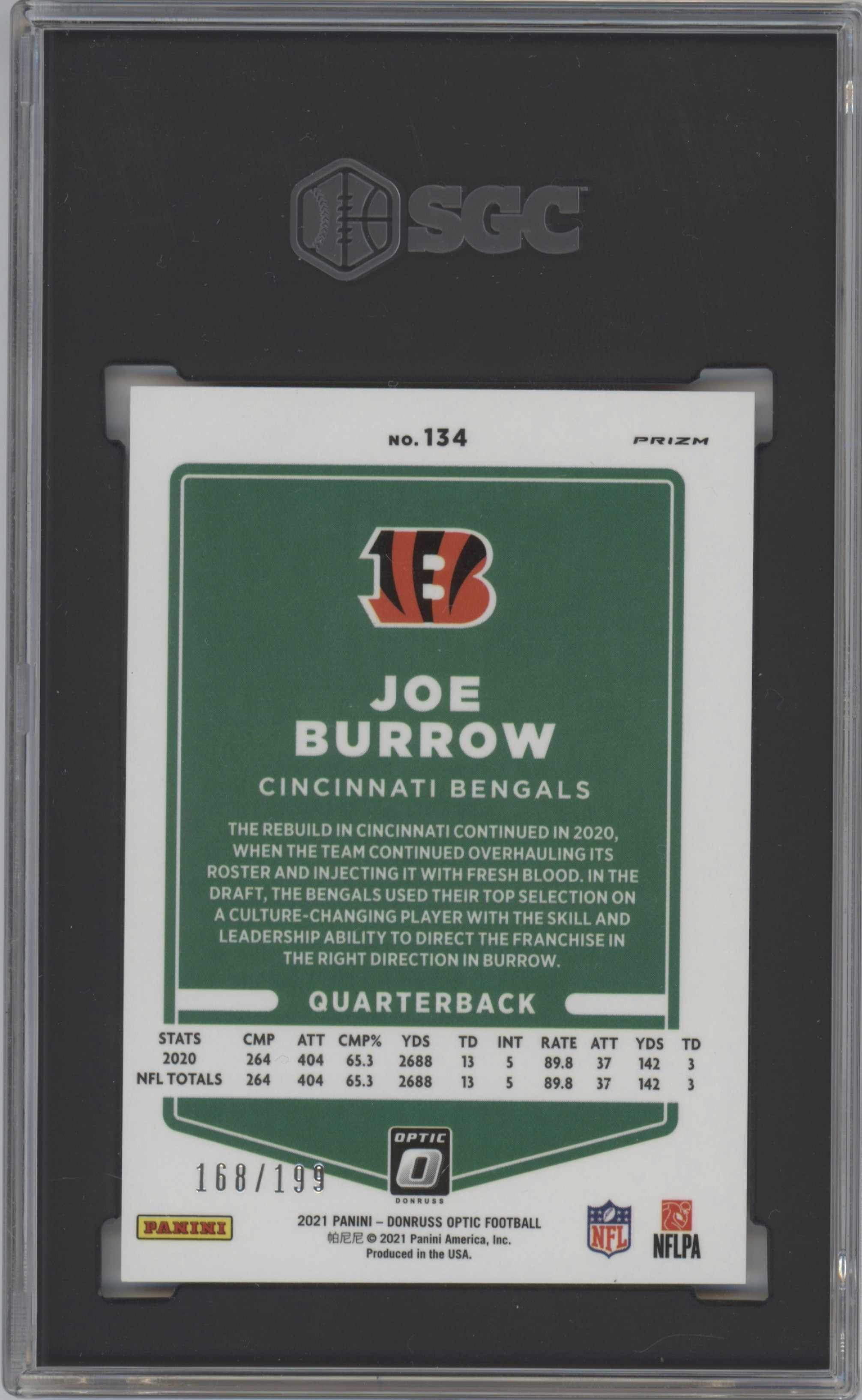 : Joe Burrow 2021 Donruss Series Mint 2nd Year Photo