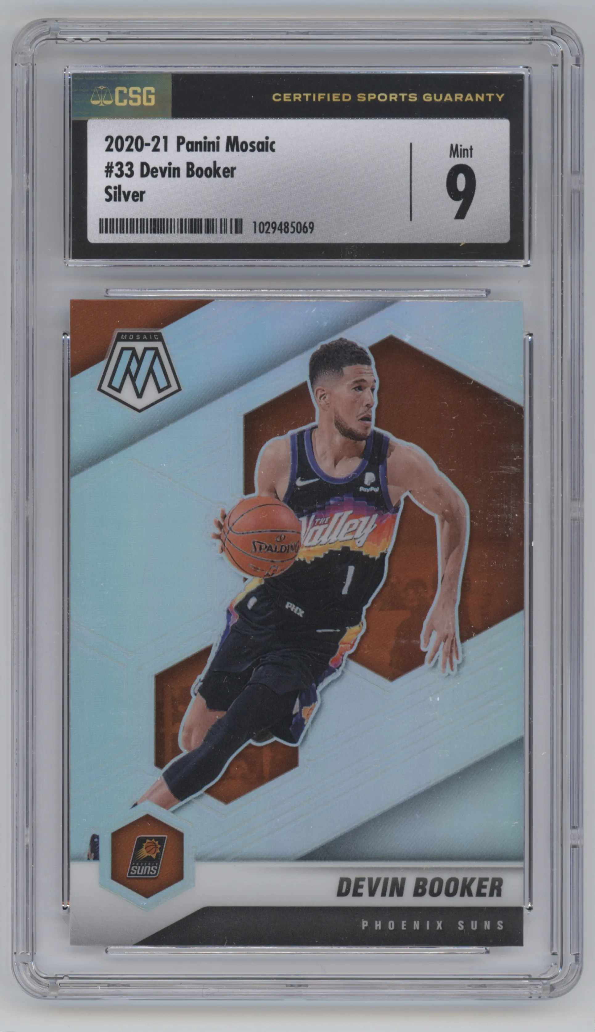 2020 Panini Mosaic Devin Booker Silver CGC 9