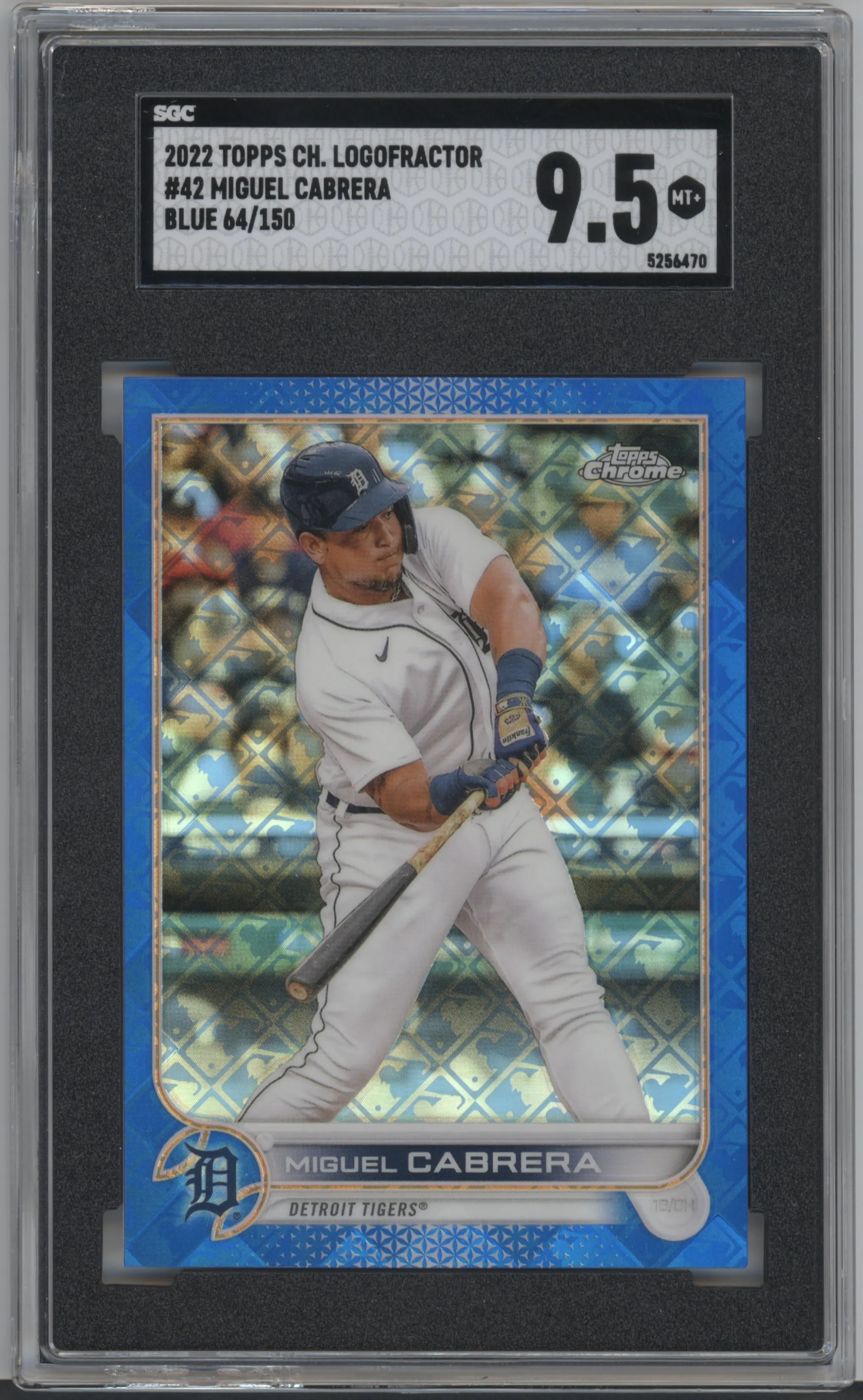 2022 Topps Chrome Logofractor Miguel Cabrera Blue #42 SGC 9.5